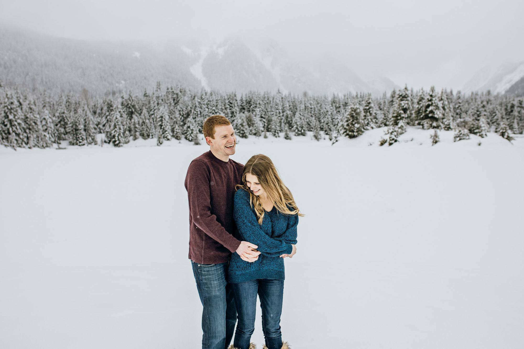 Snoqualmie Pass adventure engagement session by Seattle wedding photographer James Thomas Long Photography