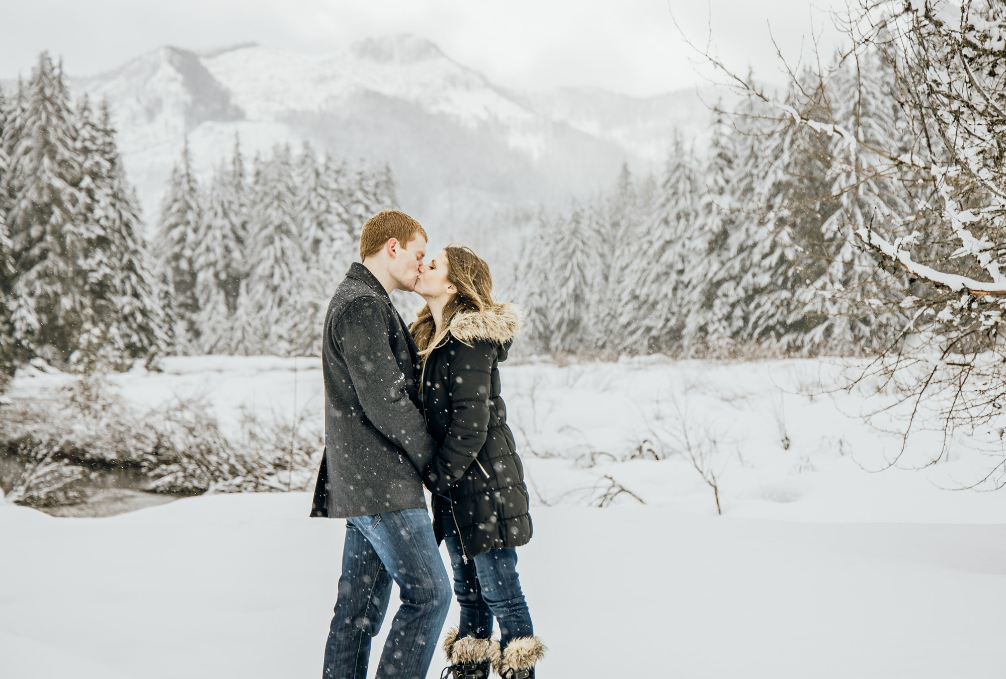 Snoqualmie Pass adventure engagement session by Seattle wedding photographer James Thomas Long Photography