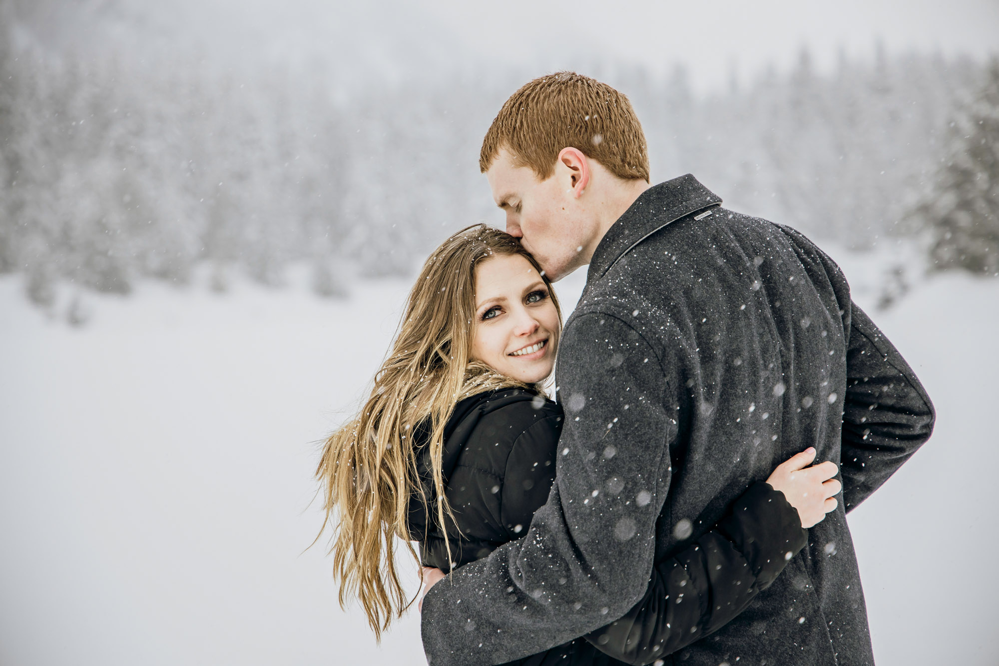 Snoqualmie Pass adventure engagement session by Seattle wedding photographer James Thomas Long Photography