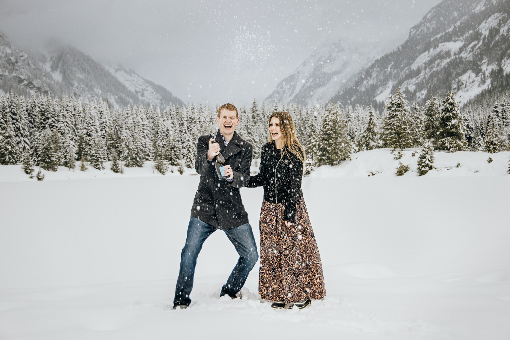 Snoqualmie Pass adventure engagement session by Seattle wedding photographer James Thomas Long Photography