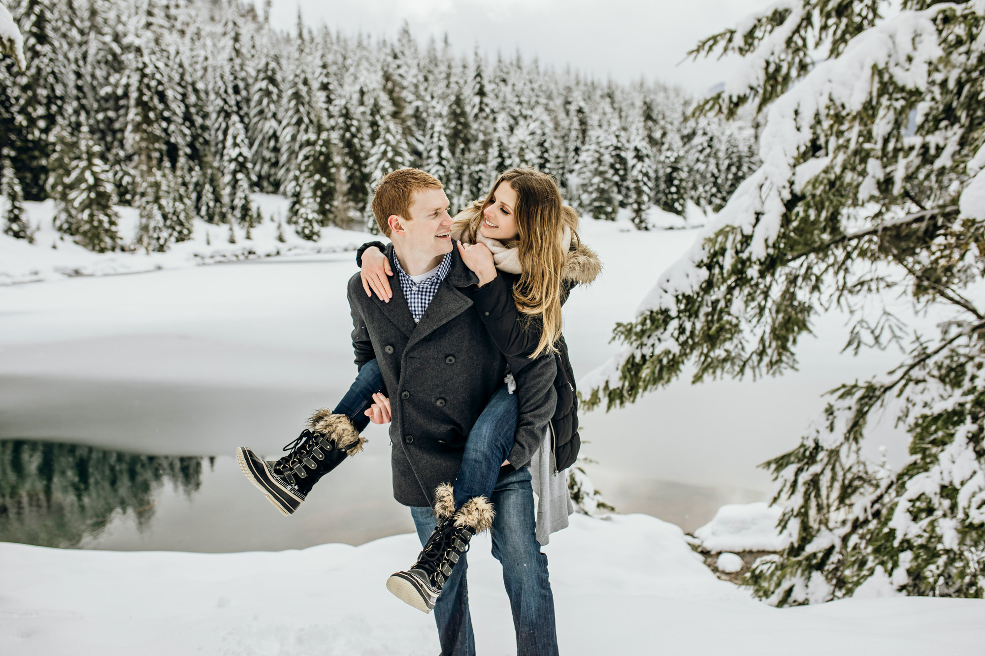 Snoqualmie Pass adventure engagement session by Seattle wedding photographer James Thomas Long Photography