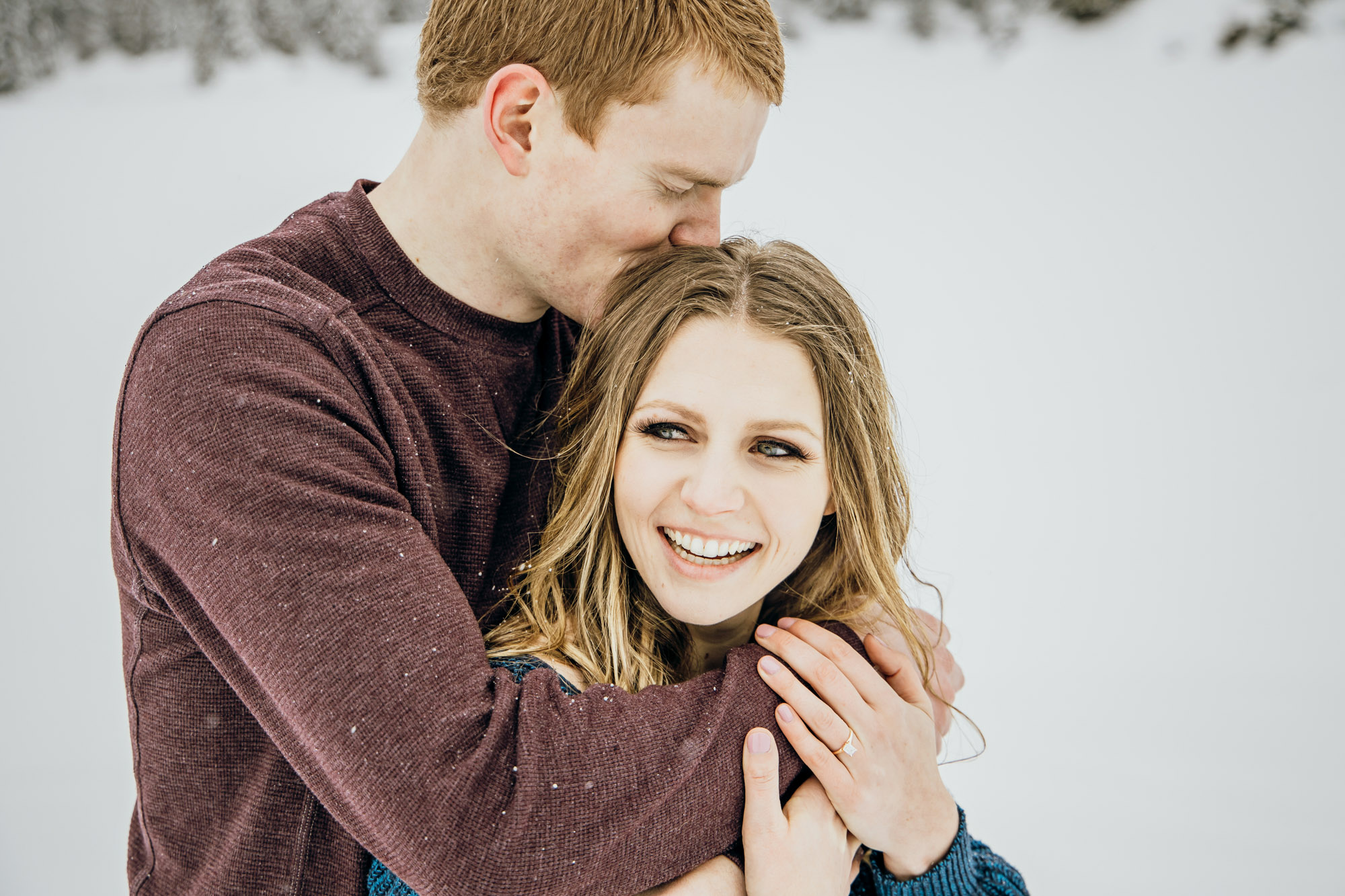 Snoqualmie Pass adventure engagement session by Seattle wedding photographer James Thomas Long Photography