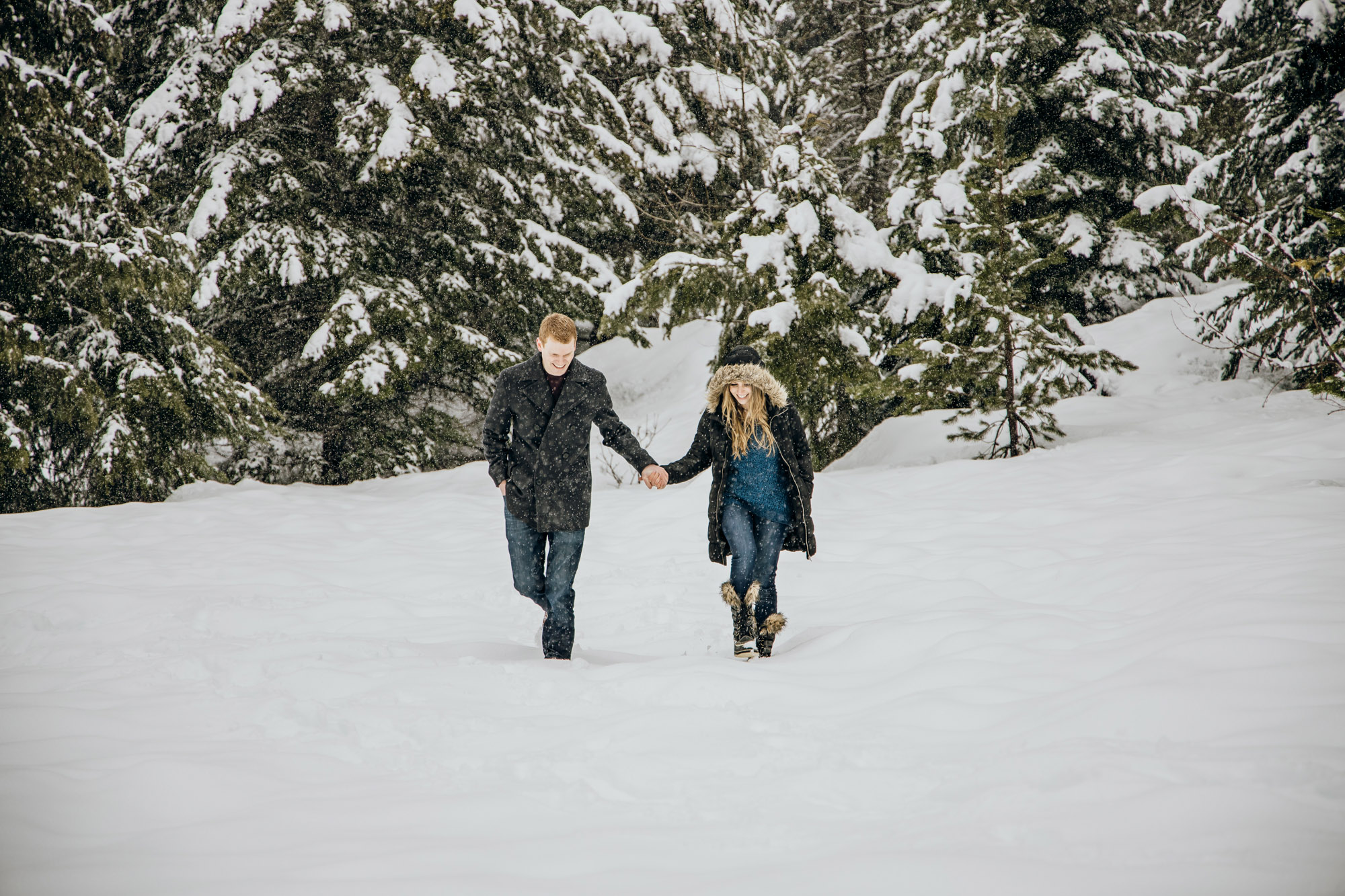 Snoqualmie Pass adventure engagement session by Seattle wedding photographer James Thomas Long Photography