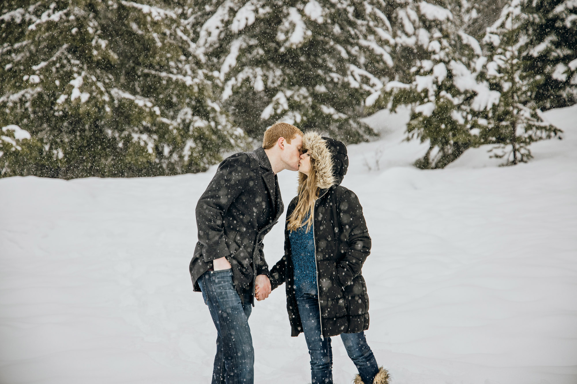 Snoqualmie Pass adventure engagement session by Seattle wedding photographer James Thomas Long Photography