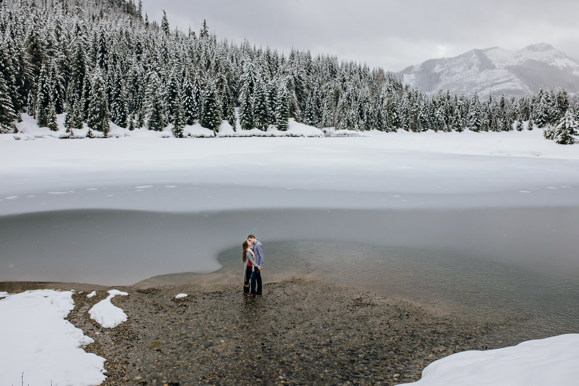 Snoqualmie Pass adventure engagement session by Seattle wedding photographer James Thomas Long Photography