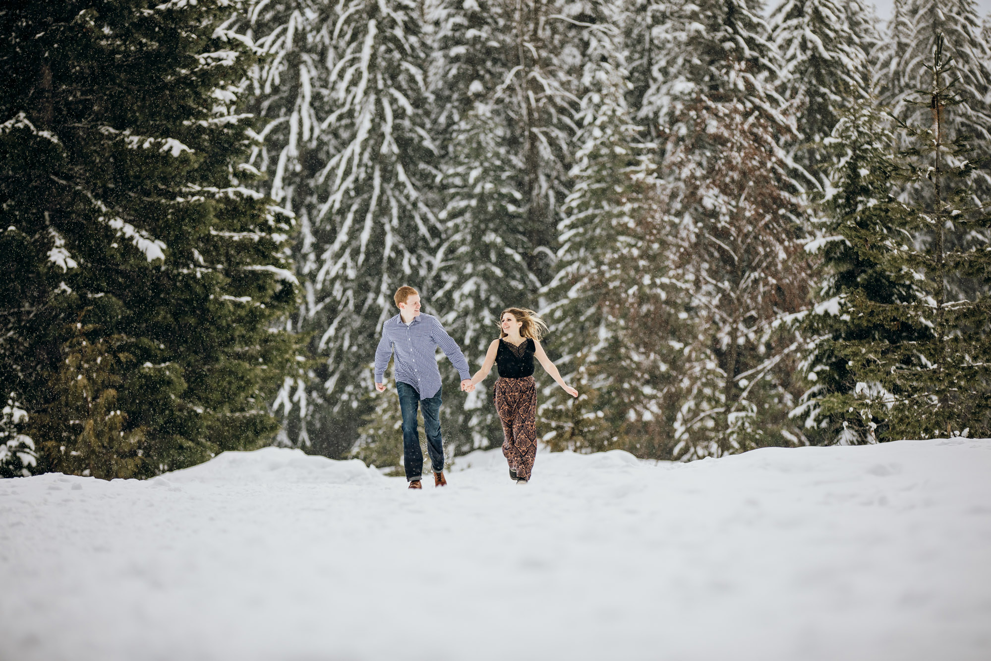 Snoqualmie Pass adventure engagement session by Seattle wedding photographer James Thomas Long Photography