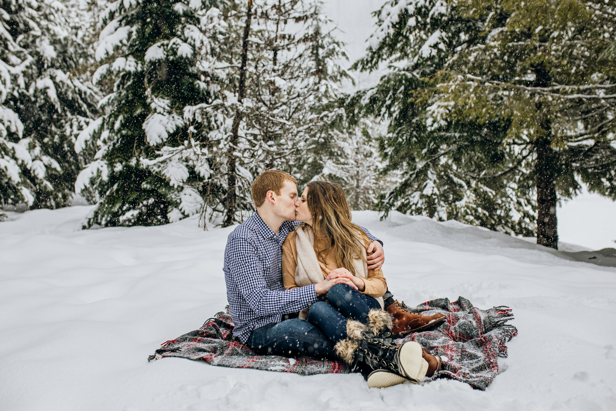 Snoqualmie Pass adventure engagement session by Seattle wedding photographer James Thomas Long Photography