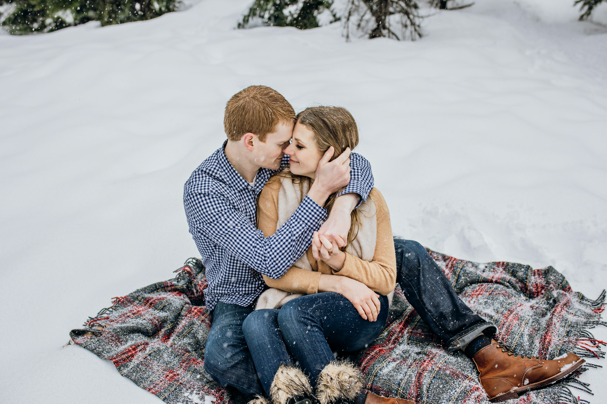 Snoqualmie Pass adventure engagement session by Seattle wedding photographer James Thomas Long Photography