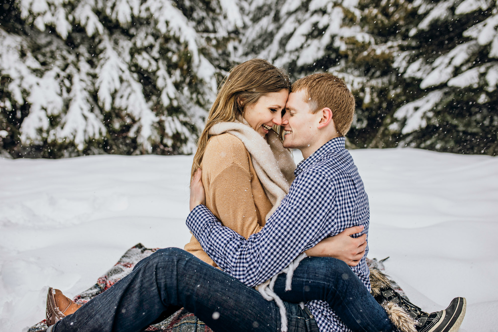 Snoqualmie Pass adventure engagement session by Seattle wedding photographer James Thomas Long Photography