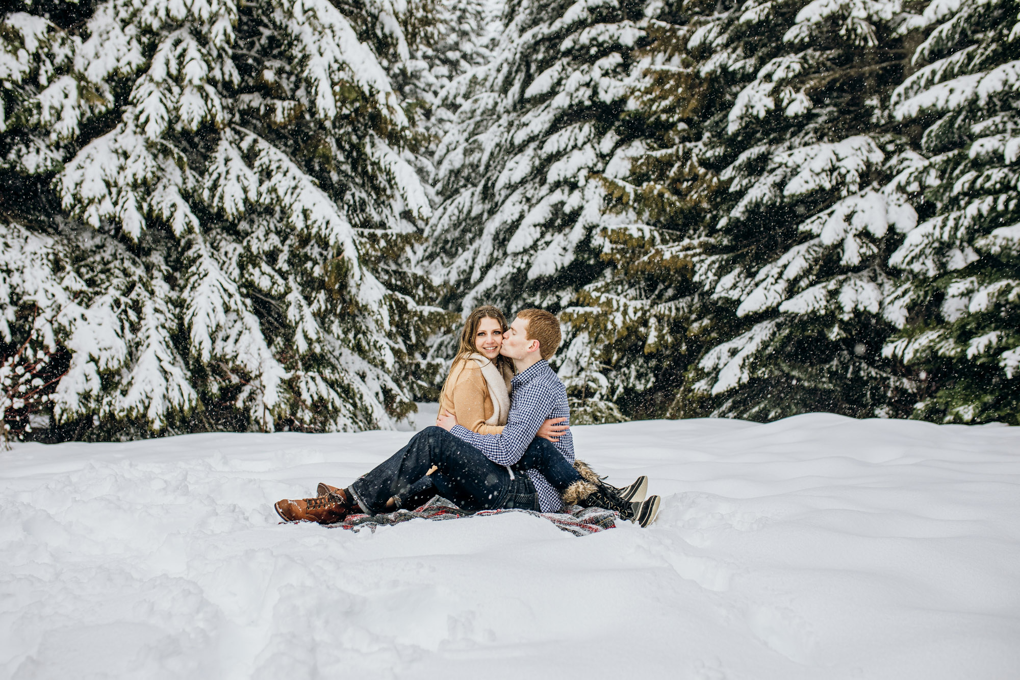 Snoqualmie Pass adventure engagement session by Seattle wedding photographer James Thomas Long Photography