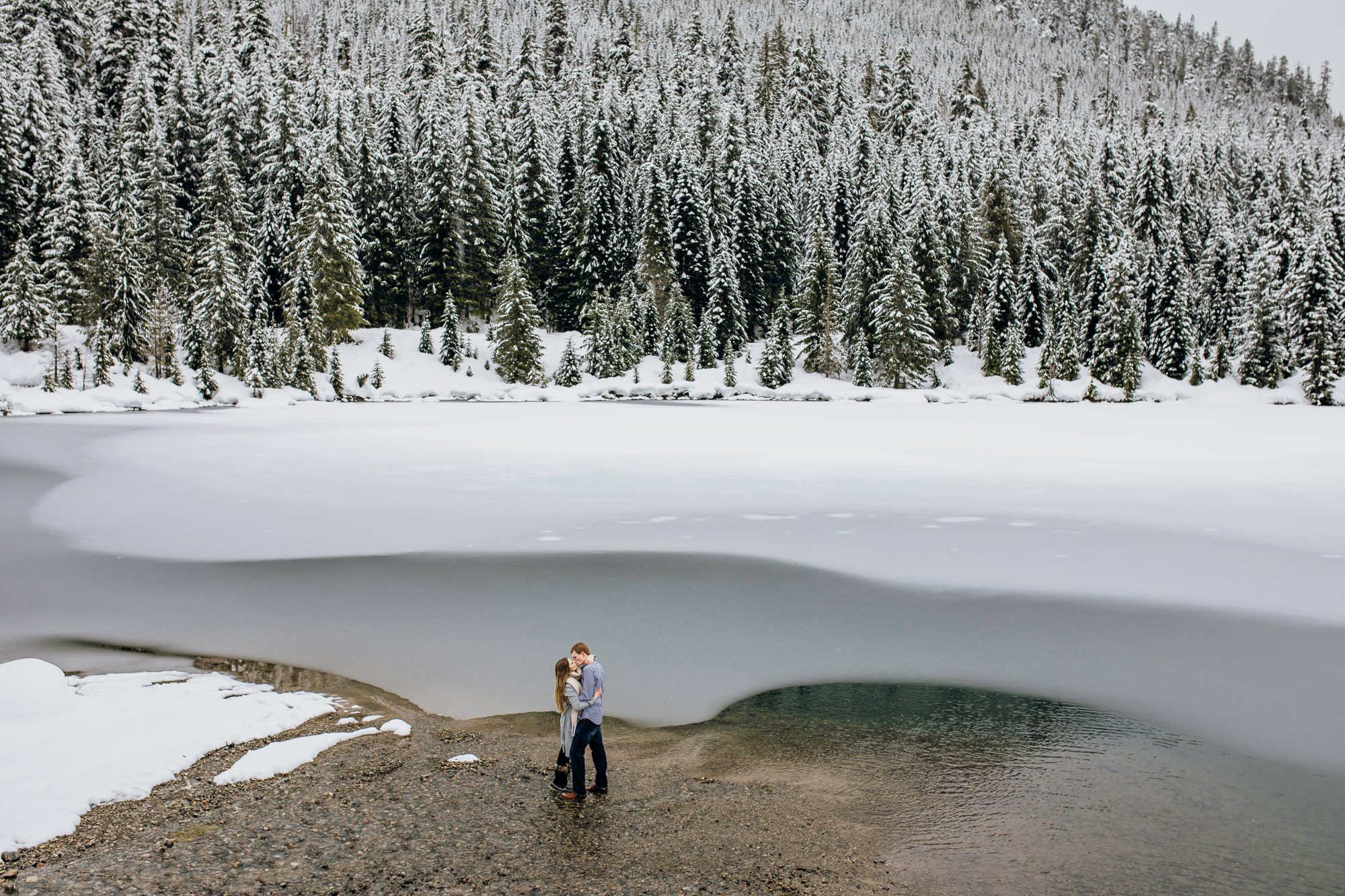 Snoqualmie Pass adventure engagement session by Seattle wedding photographer James Thomas Long Photography