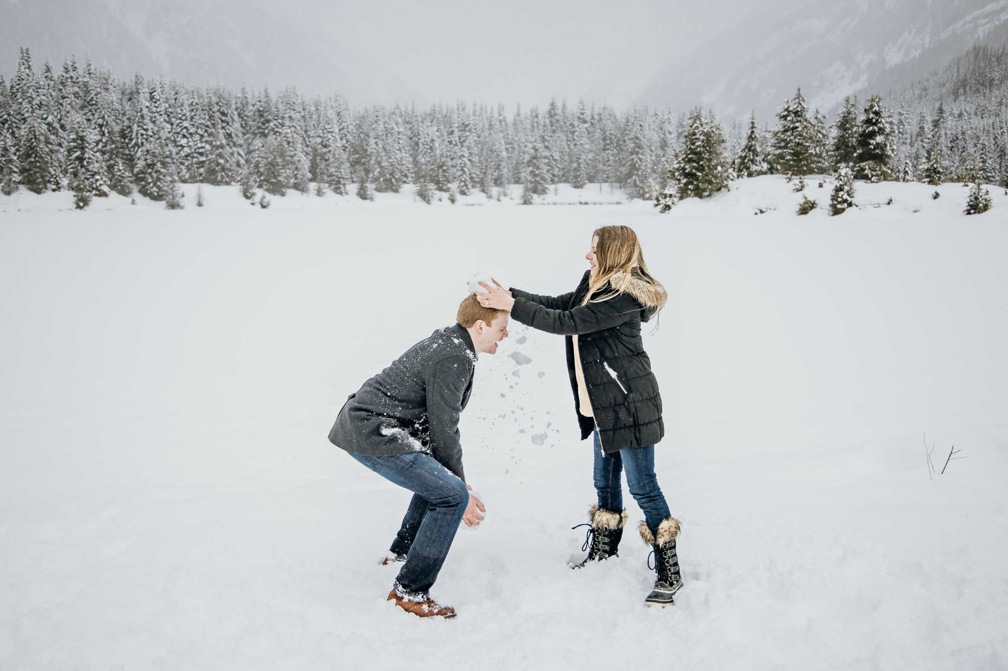 Snoqualmie Pass adventure engagement session by Seattle wedding photographer James Thomas Long Photography