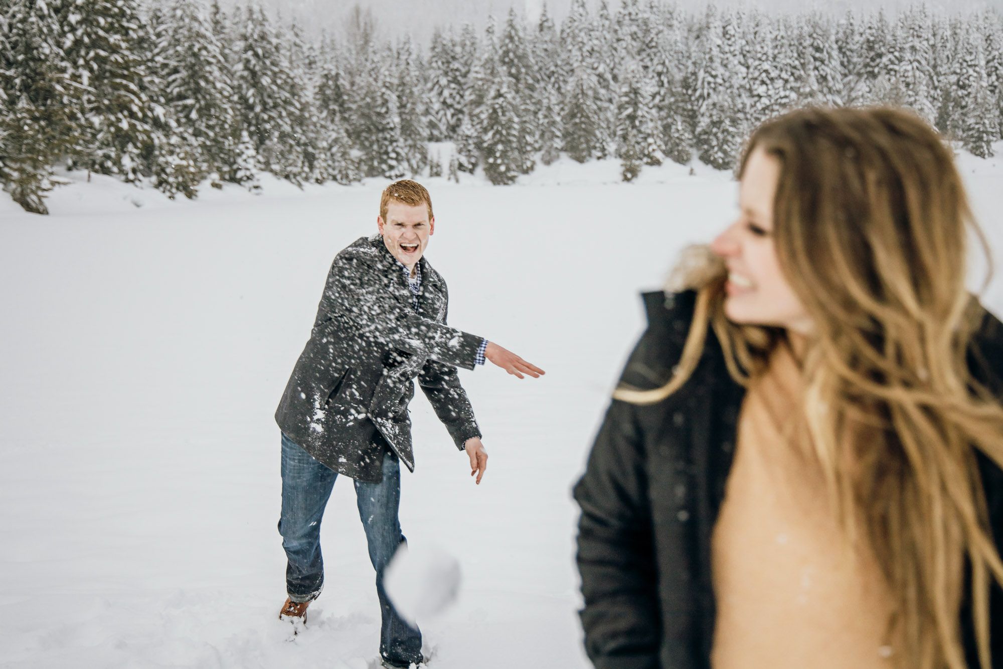 Snoqualmie Pass adventure engagement session by Seattle wedding photographer James Thomas Long Photography