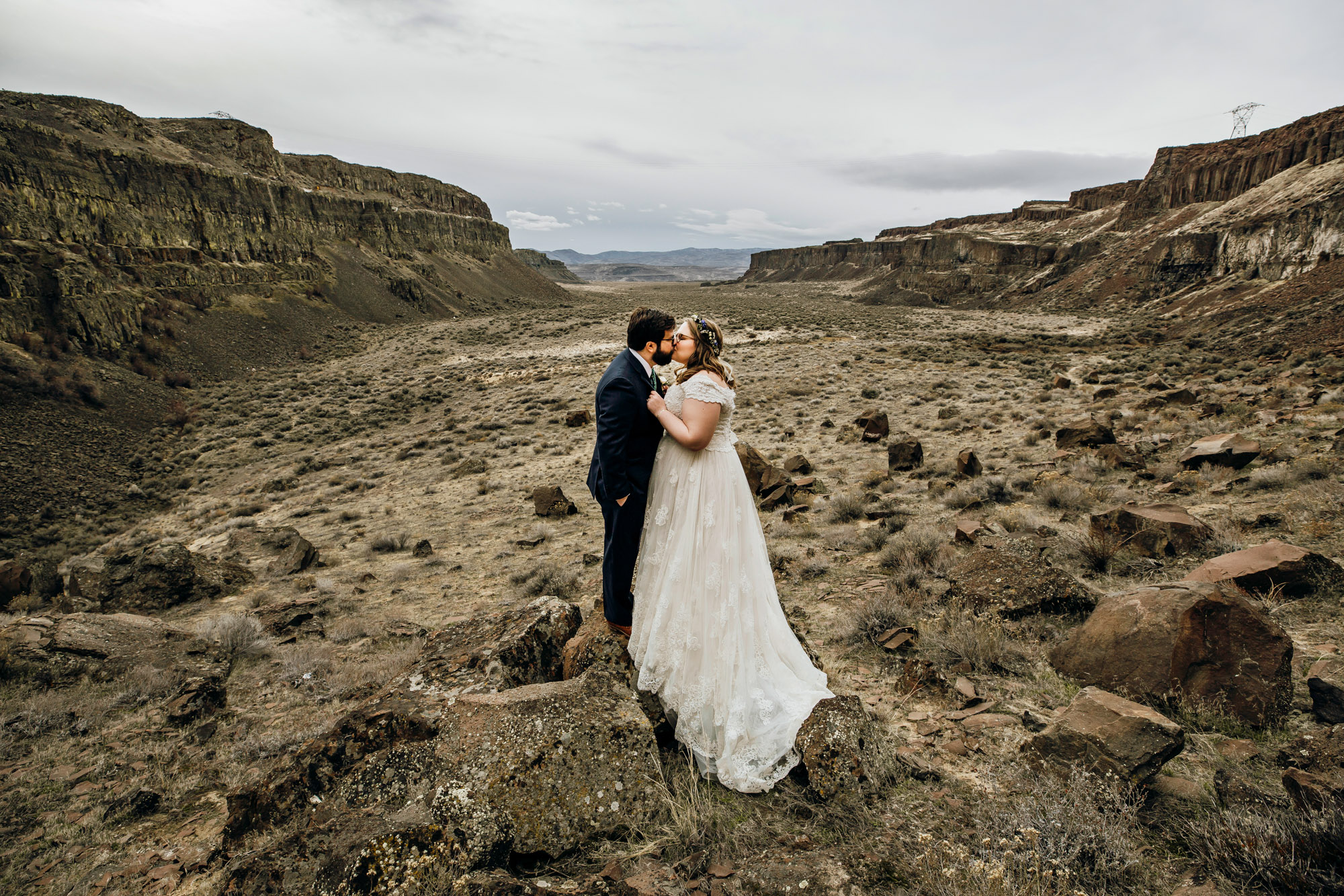 Columbia River Gorge Central Washington trash the dress session by Seattle wedding photographer James Thomas Long Photography