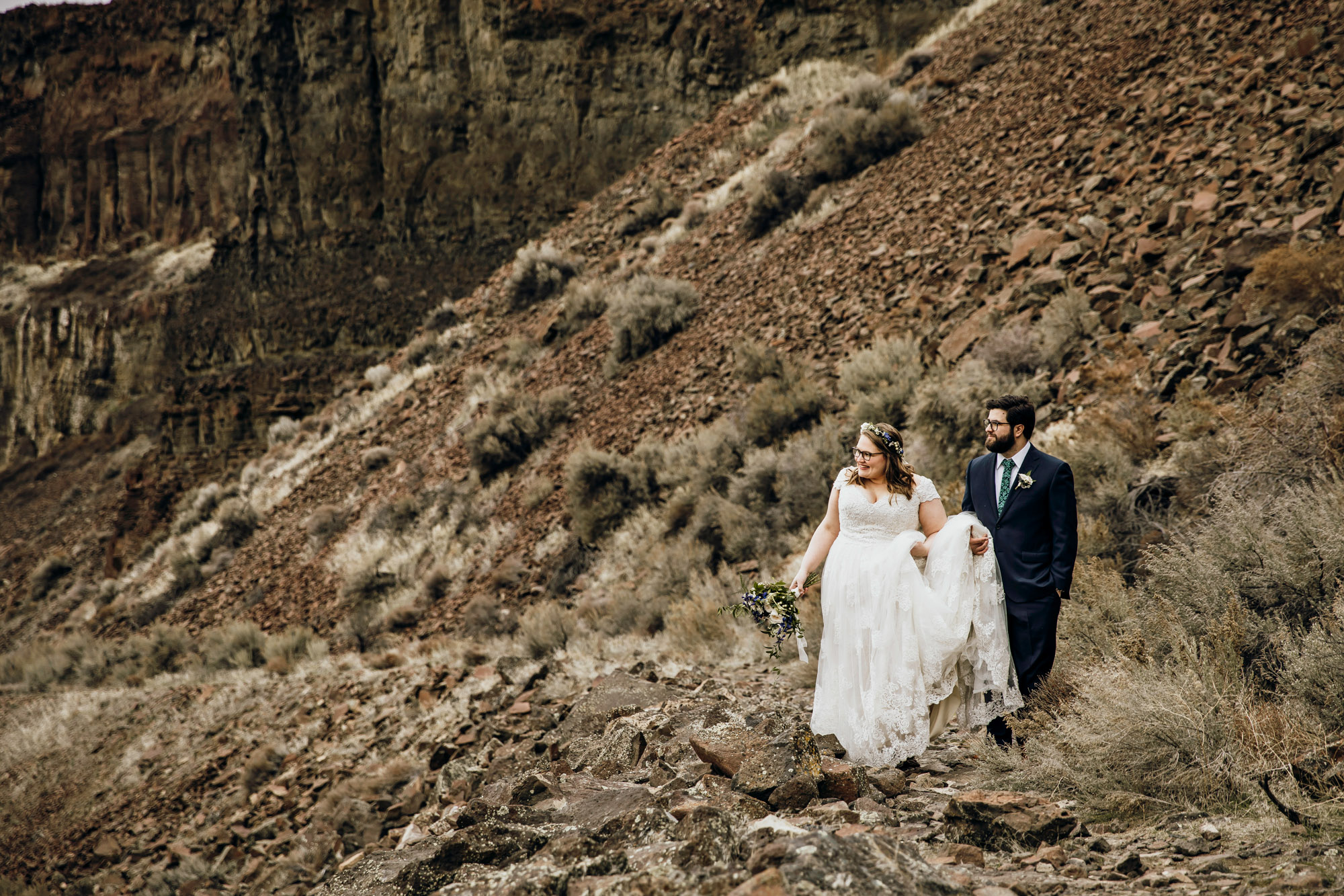 Columbia River Gorge Central Washington trash the dress session by Seattle wedding photographer James Thomas Long Photography