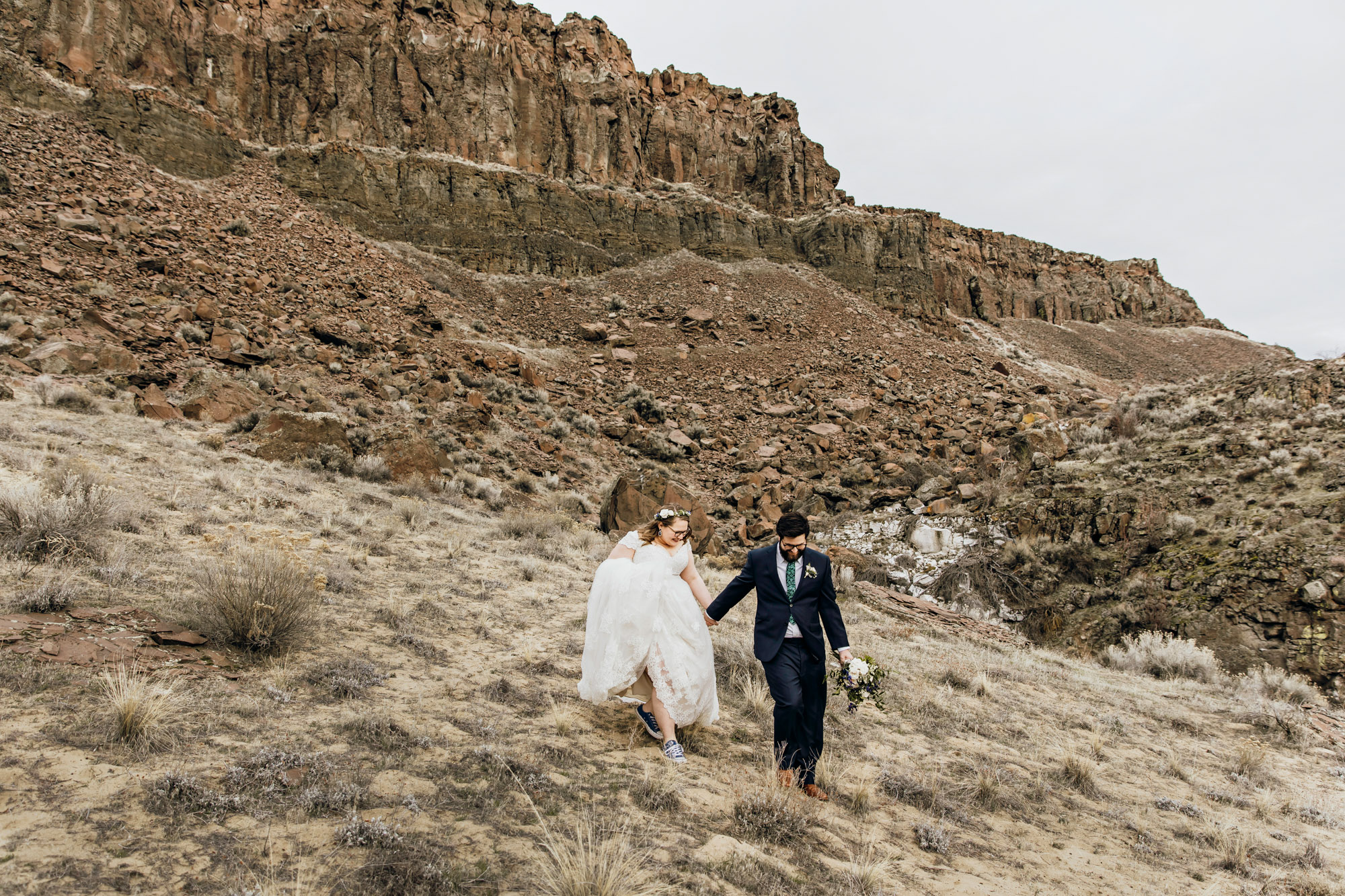 Columbia River Gorge Central Washington trash the dress session by Seattle wedding photographer James Thomas Long Photography