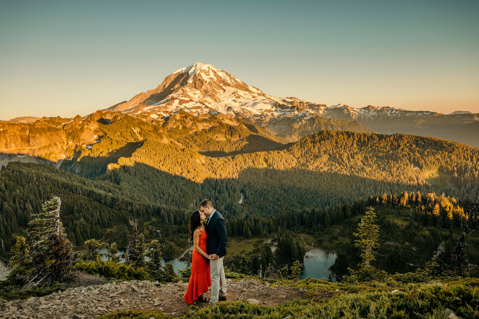 Mount Rainier adventure engagement session by Seattle wedding photographer James Thomas Long Photography