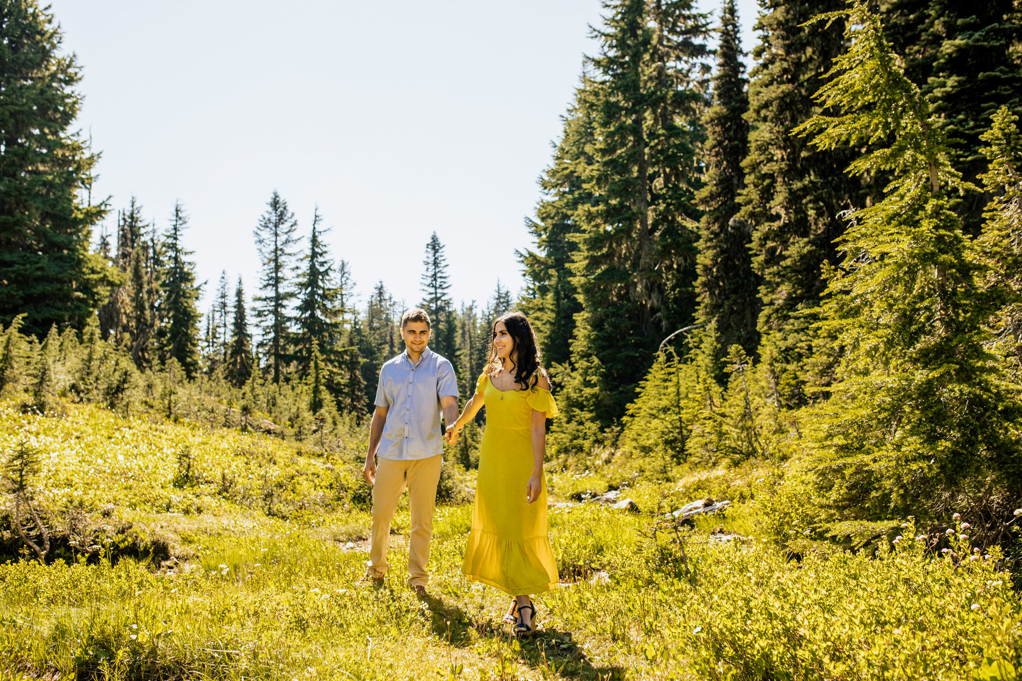 Mount Rainier adventure engagement session by Seattle wedding photographer James Thomas Long Photography