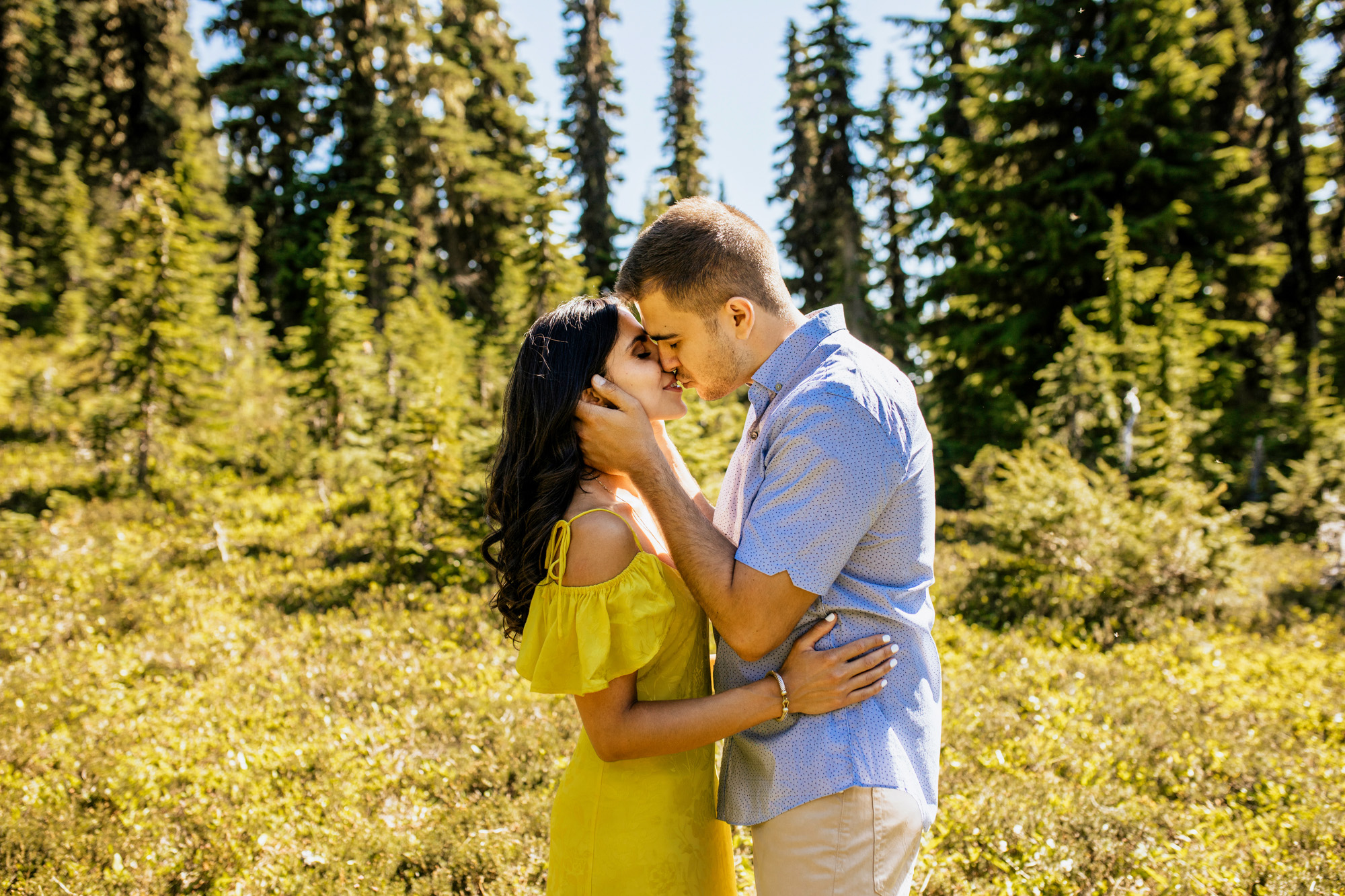 Mount Rainier adventure engagement session by Seattle wedding photographer James Thomas Long Photography