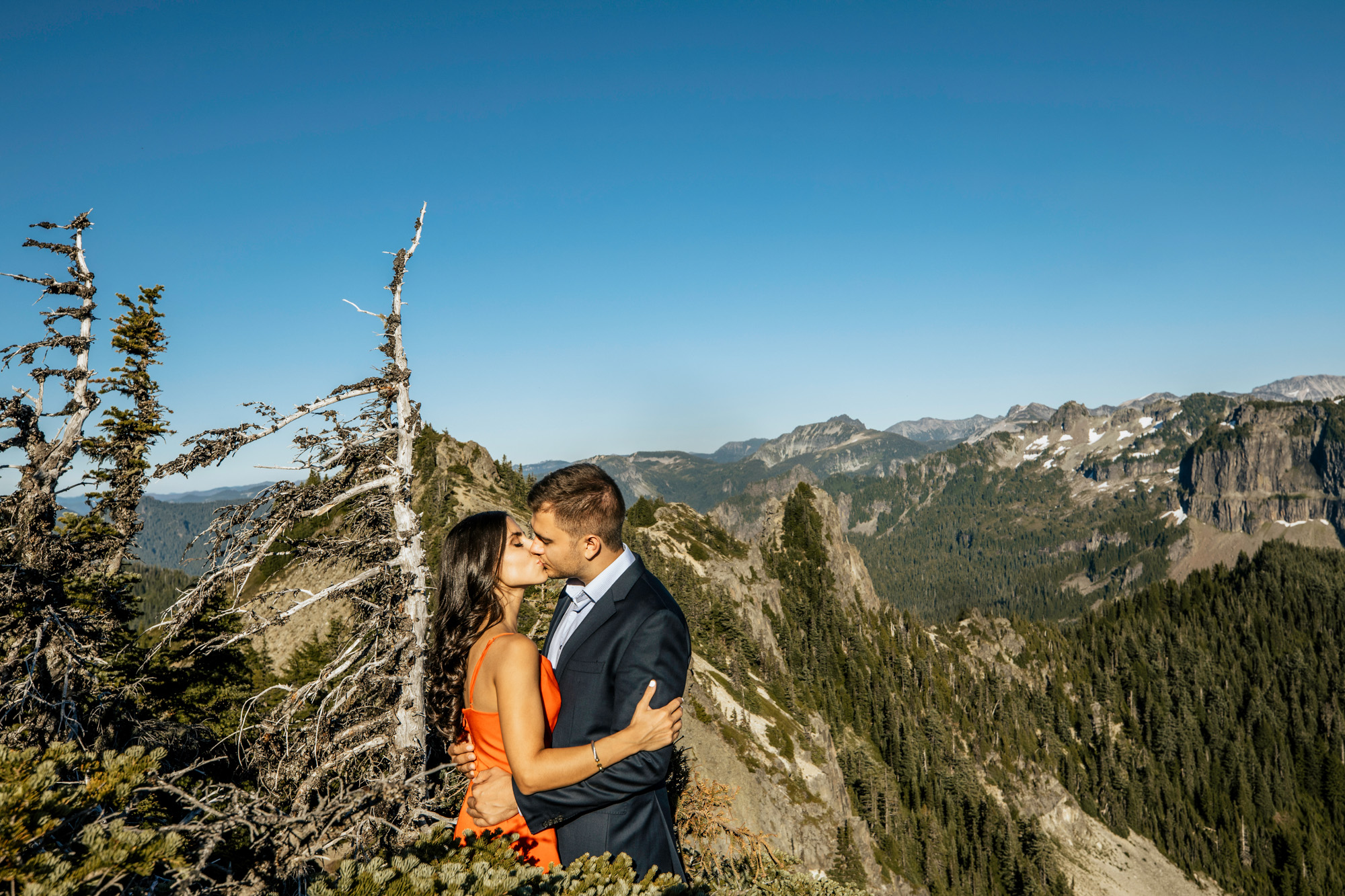 Mount Rainier adventure engagement session by Seattle wedding photographer James Thomas Long Photography