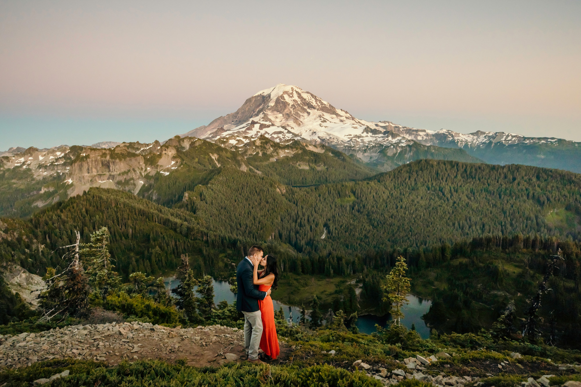 Mount Rainier adventure engagement session by Seattle wedding photographer James Thomas Long Photography