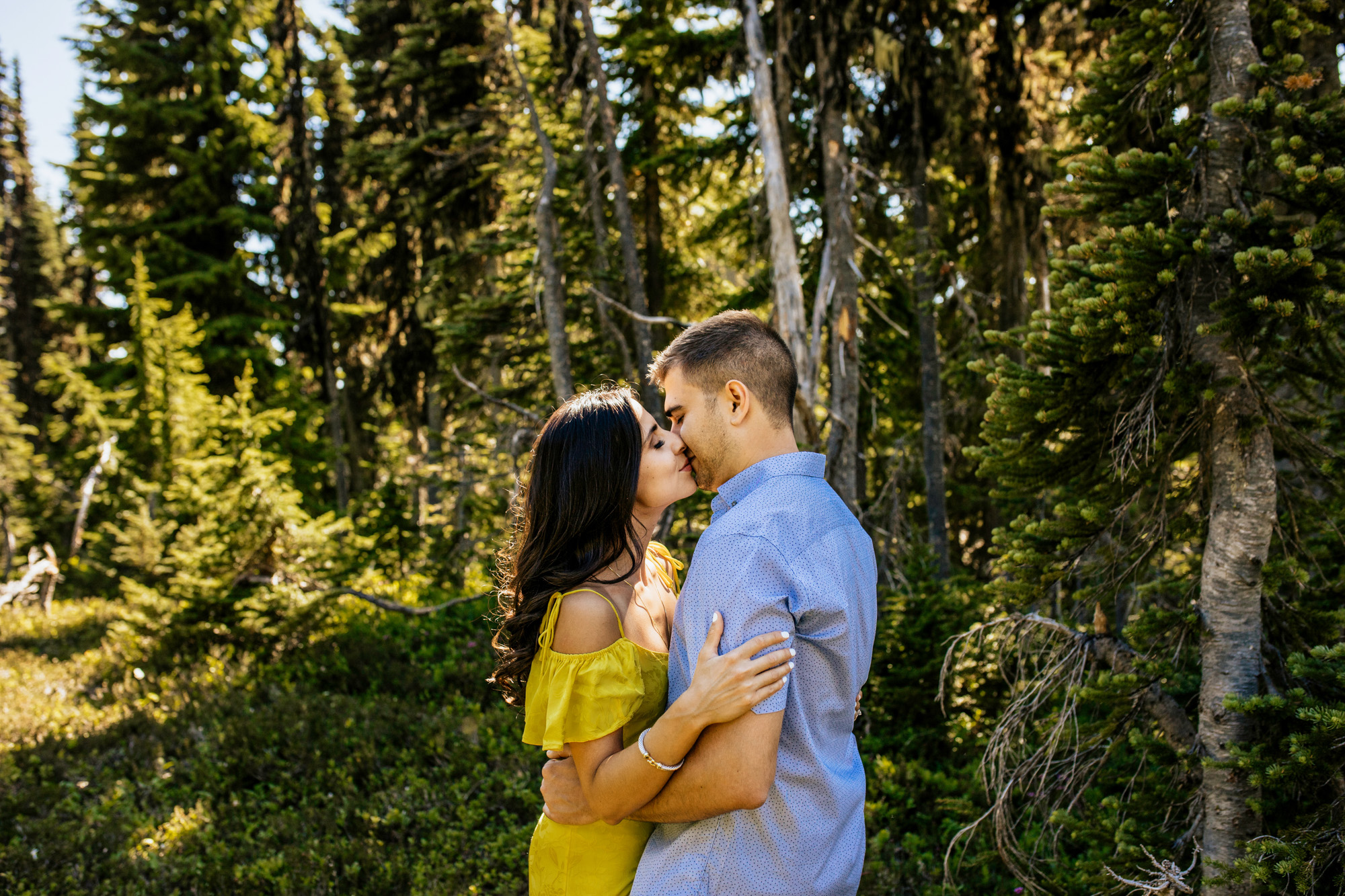 Mount Rainier adventure engagement session by Seattle wedding photographer James Thomas Long Photography