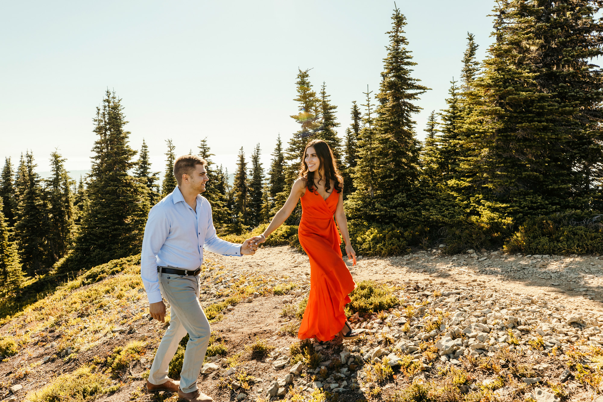 Mount Rainier adventure engagement session by Seattle wedding photographer James Thomas Long Photography