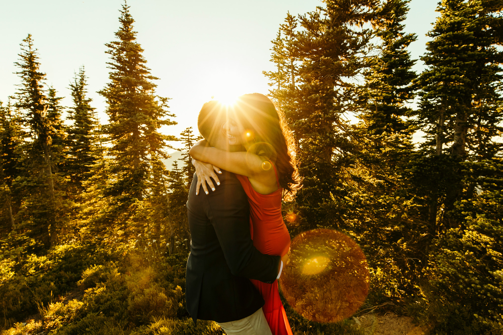 Mount Rainier adventure engagement session by Seattle wedding photographer James Thomas Long Photography