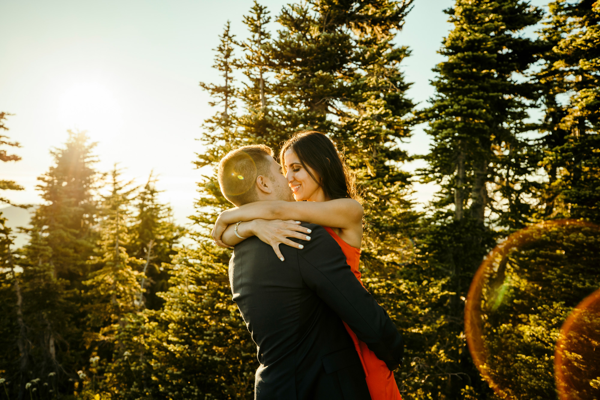 Mount Rainier adventure engagement session by Seattle wedding photographer James Thomas Long Photography