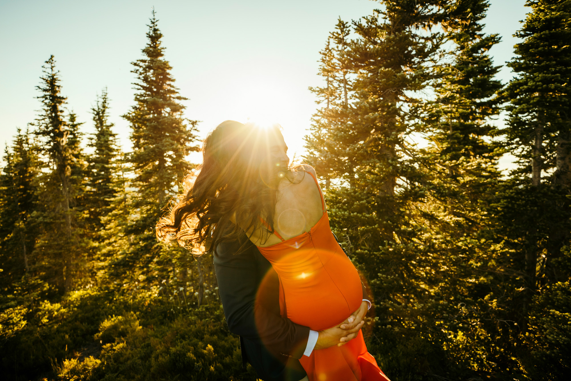 Mount Rainier adventure engagement session by Seattle wedding photographer James Thomas Long Photography