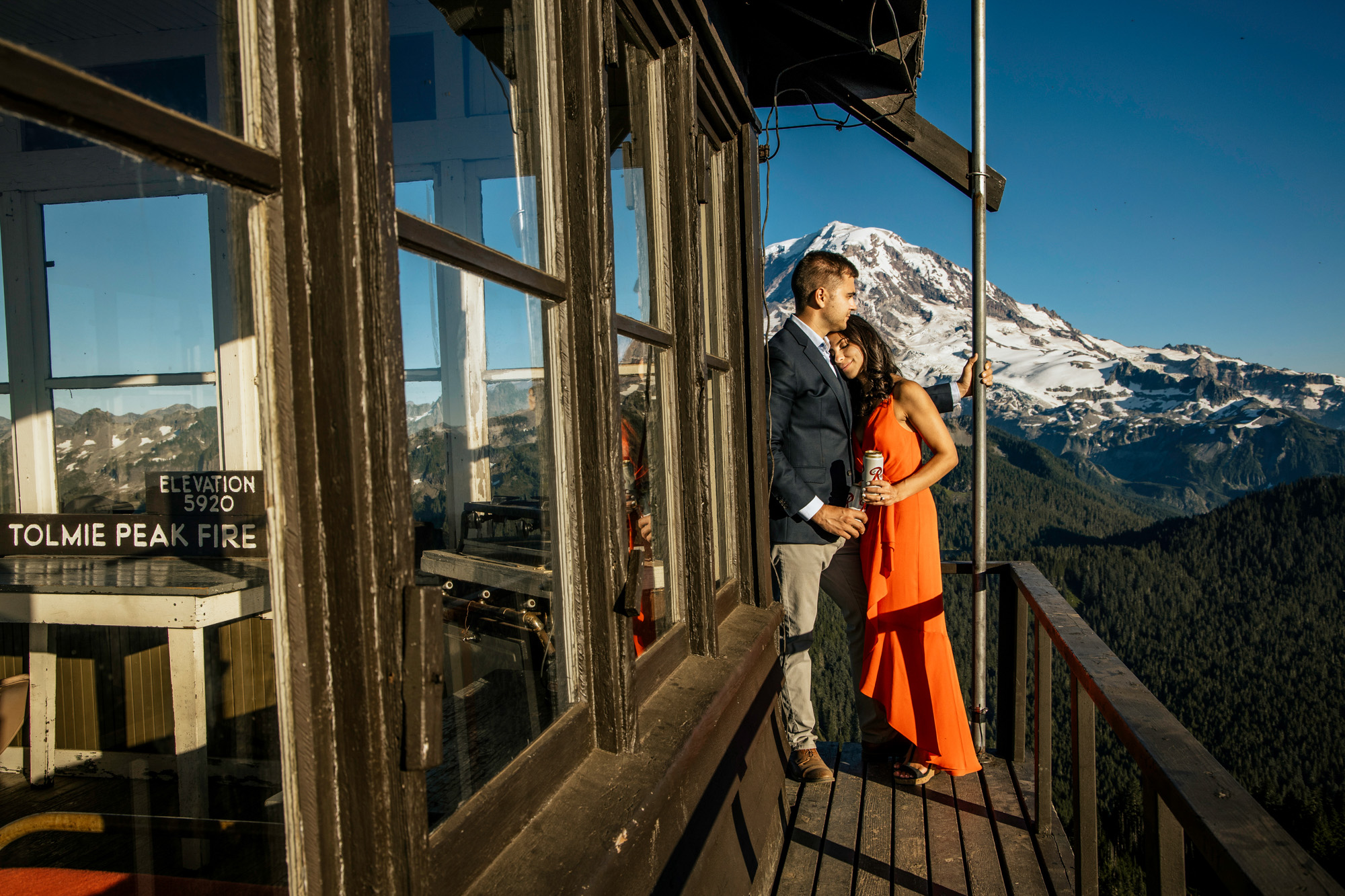 Mount Rainier adventure engagement session by Seattle wedding photographer James Thomas Long Photography