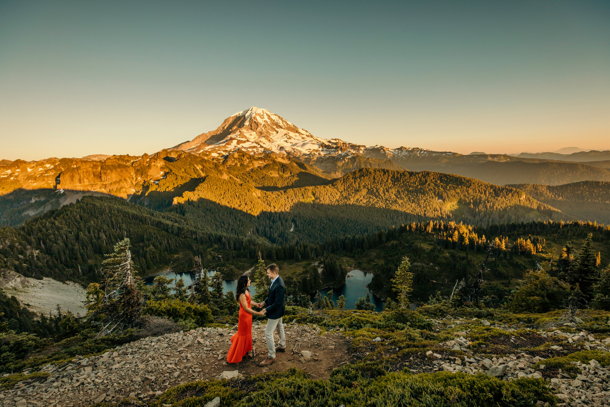 Mount Rainier adventure engagement session by Seattle wedding photographer James Thomas Long Photography