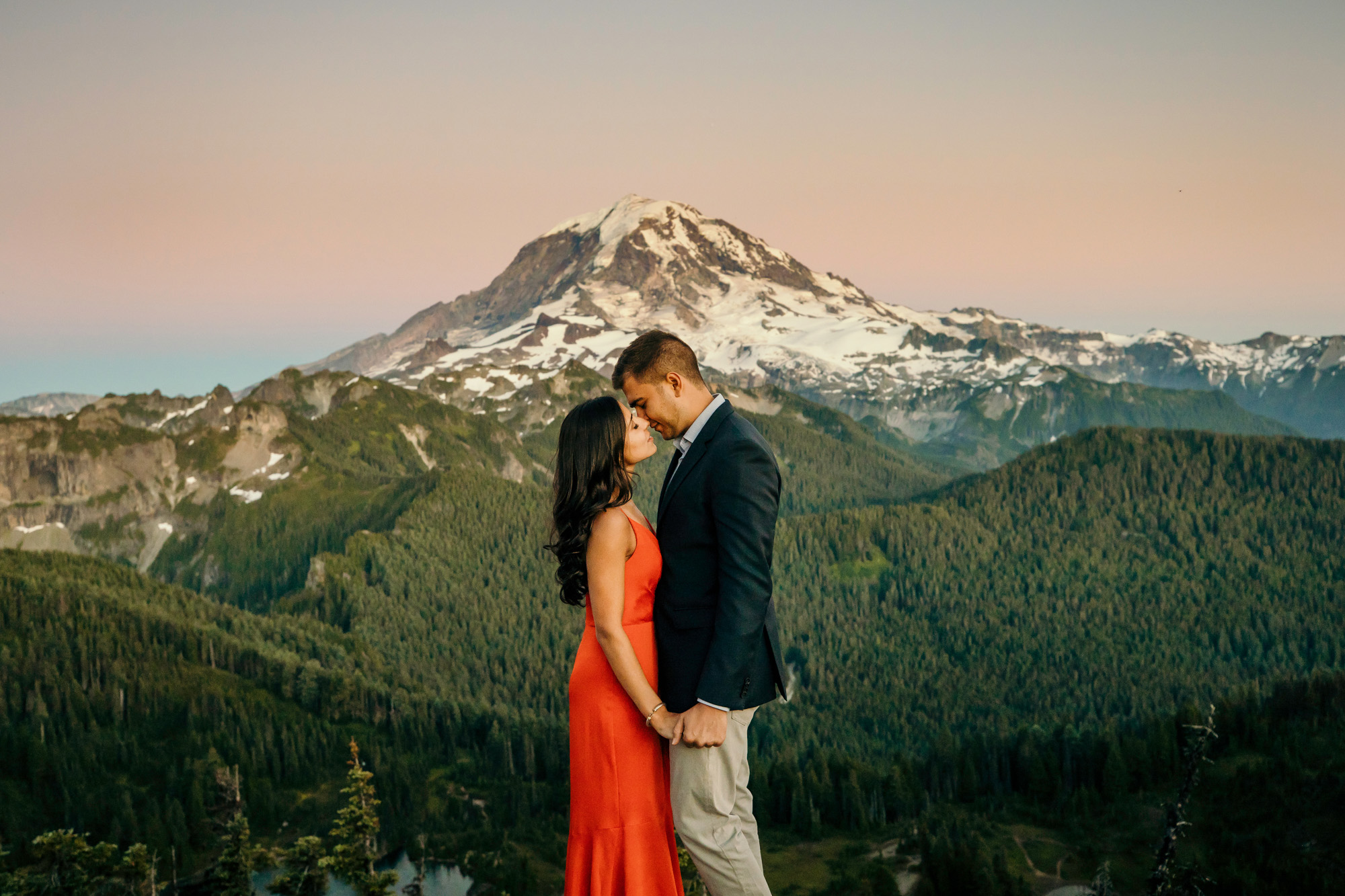 Mount Rainier adventure engagement session by Seattle wedding photographer James Thomas Long Photography