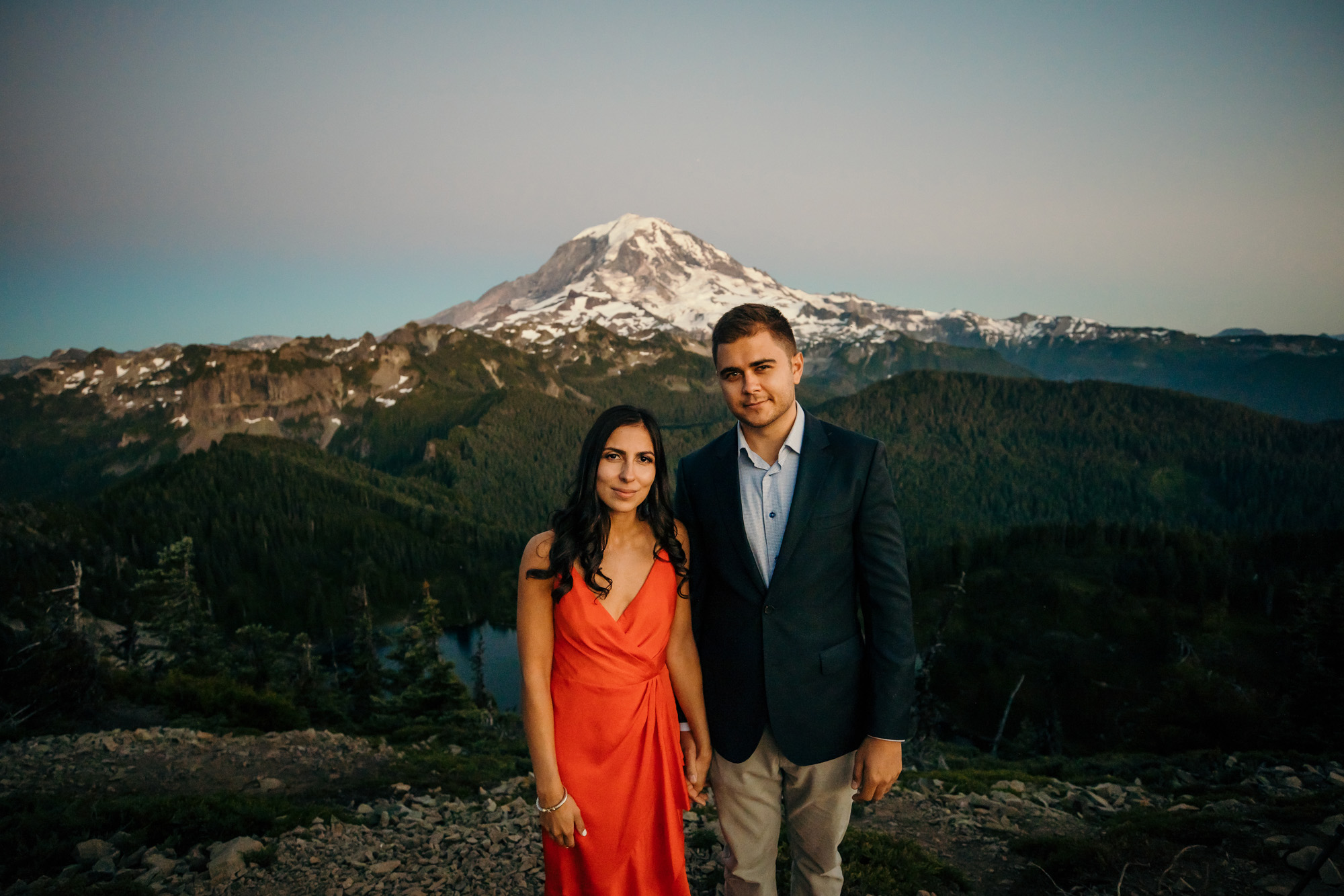 Mount Rainier adventure engagement session by Seattle wedding photographer James Thomas Long Photography