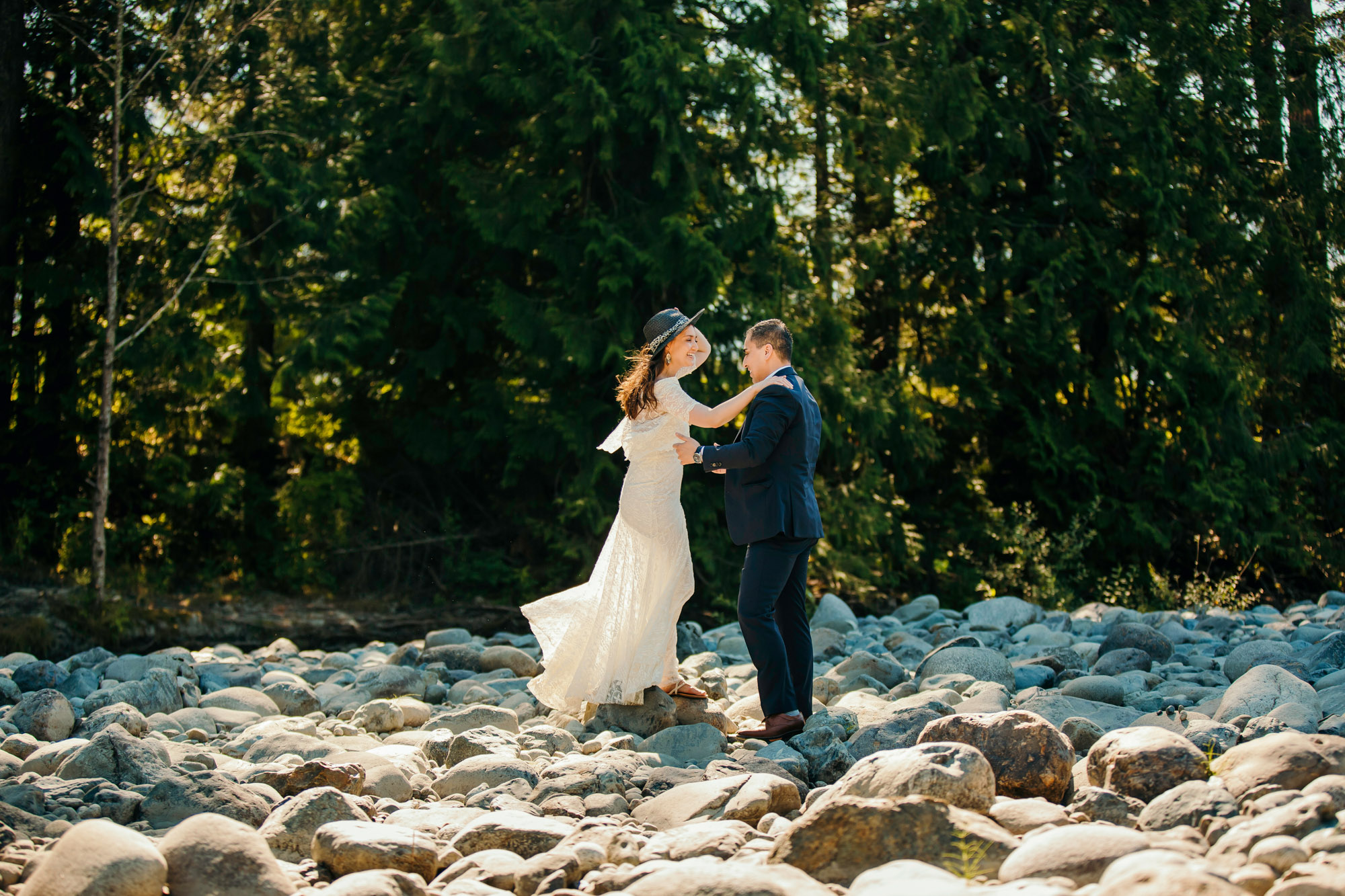 Snoqualmie Falls elopement by Seattle Wedding Photographer James Thomas Long Photography