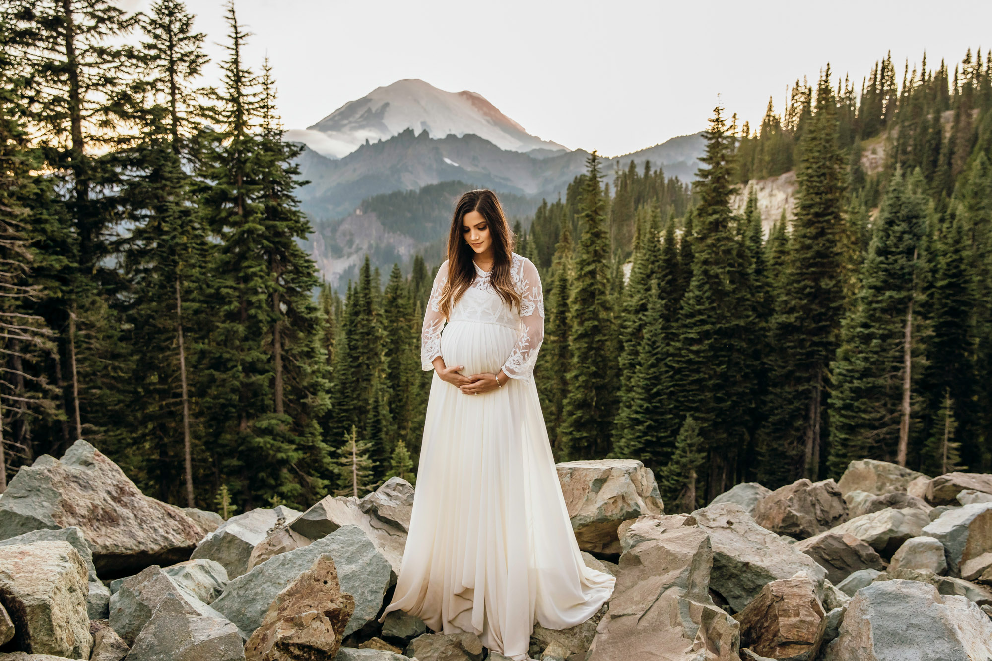 Mount Rainier maternity session by Snoqualmie maternity photographer James Thomas Long Photography