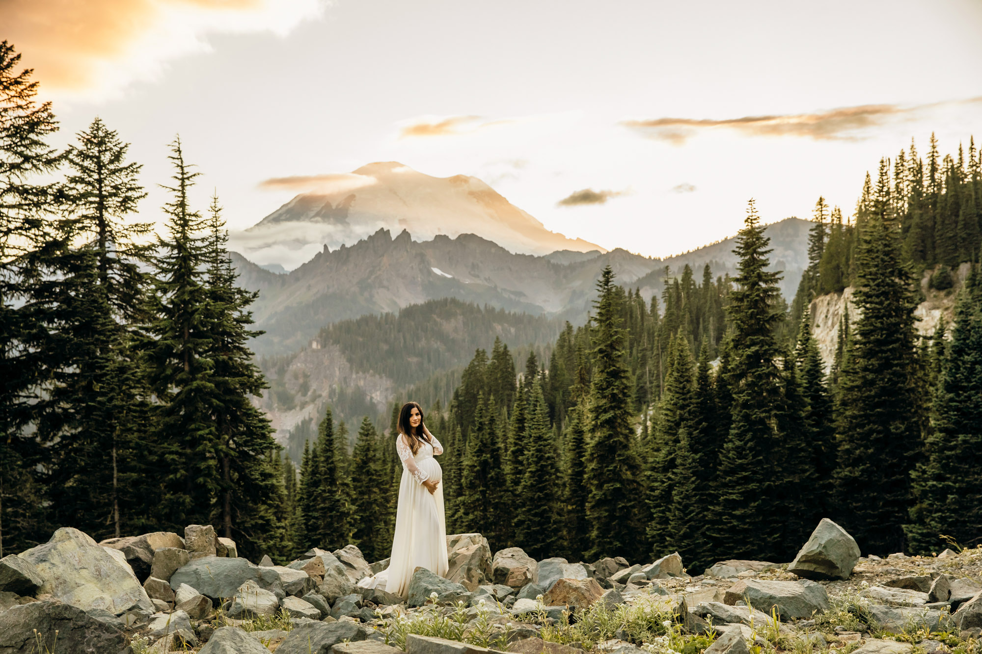 Mount Rainier maternity session by Snoqualmie maternity photographer James Thomas Long Photography