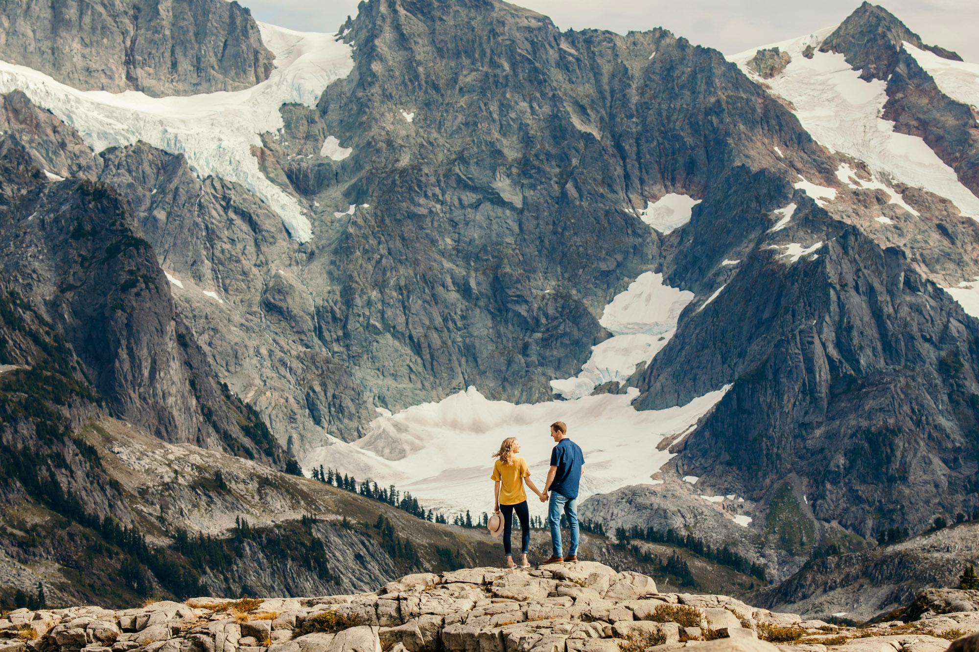 Adventure engagement session in the mountains by Seattle wedding photographer James Thomas Long Photography