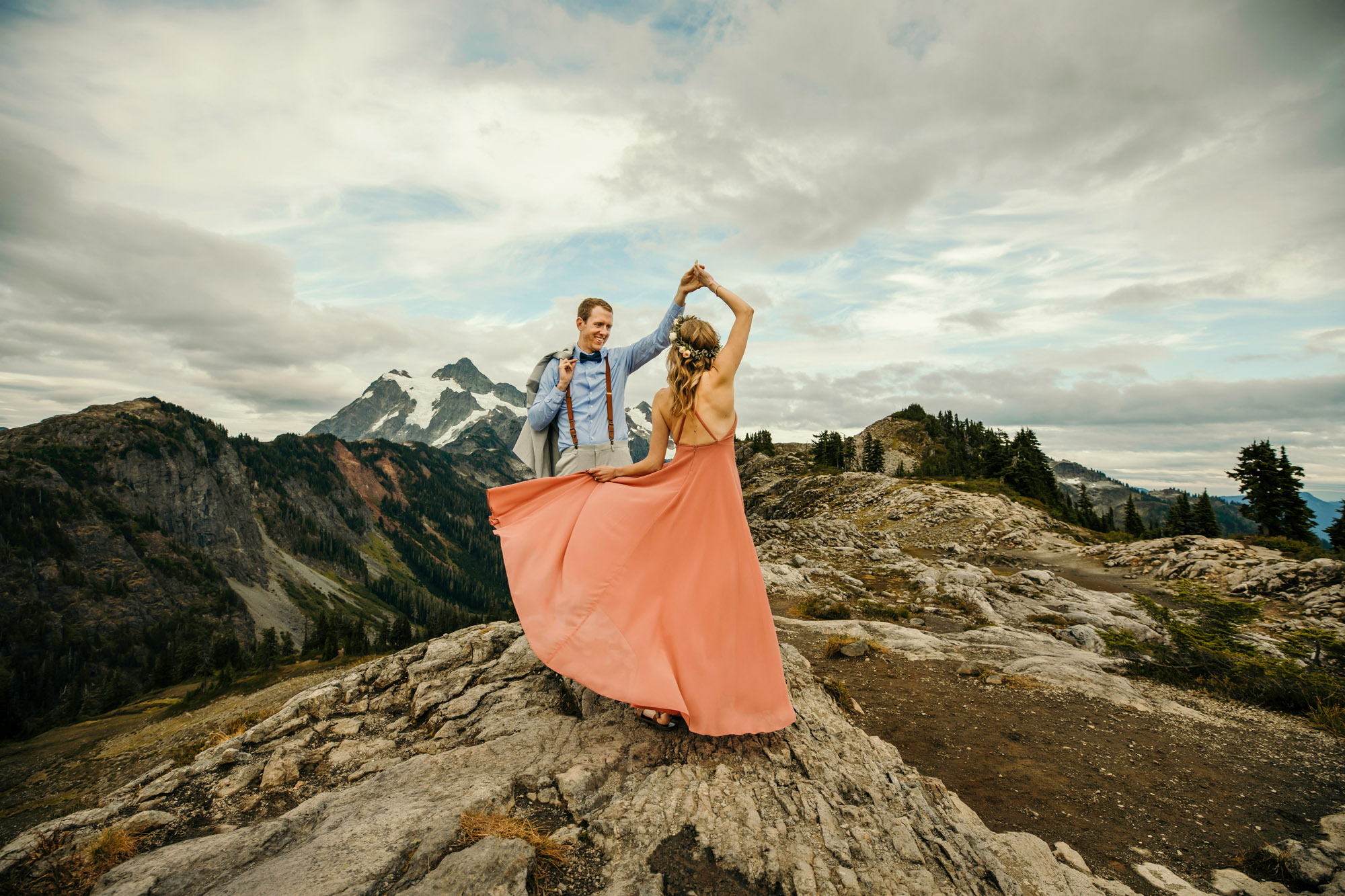 Adventure engagement session in the mountains by Seattle wedding photographer James Thomas Long Photography