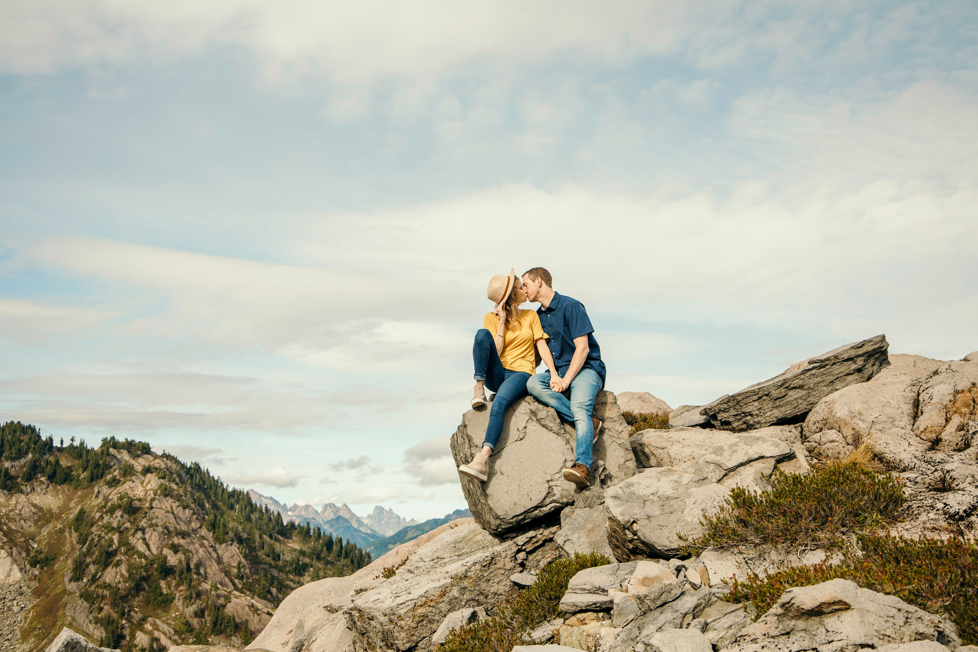 Adventure engagement session in the mountains by Seattle wedding photographer James Thomas Long Photography