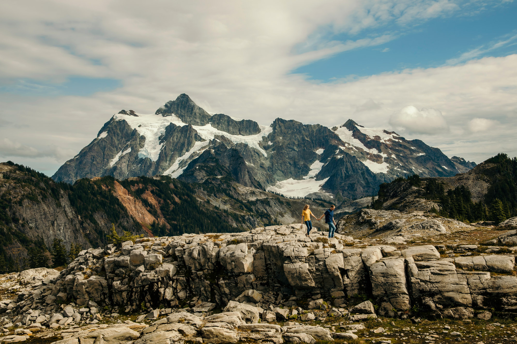 Adventure engagement session in the mountains by Seattle wedding photographer James Thomas Long Photography