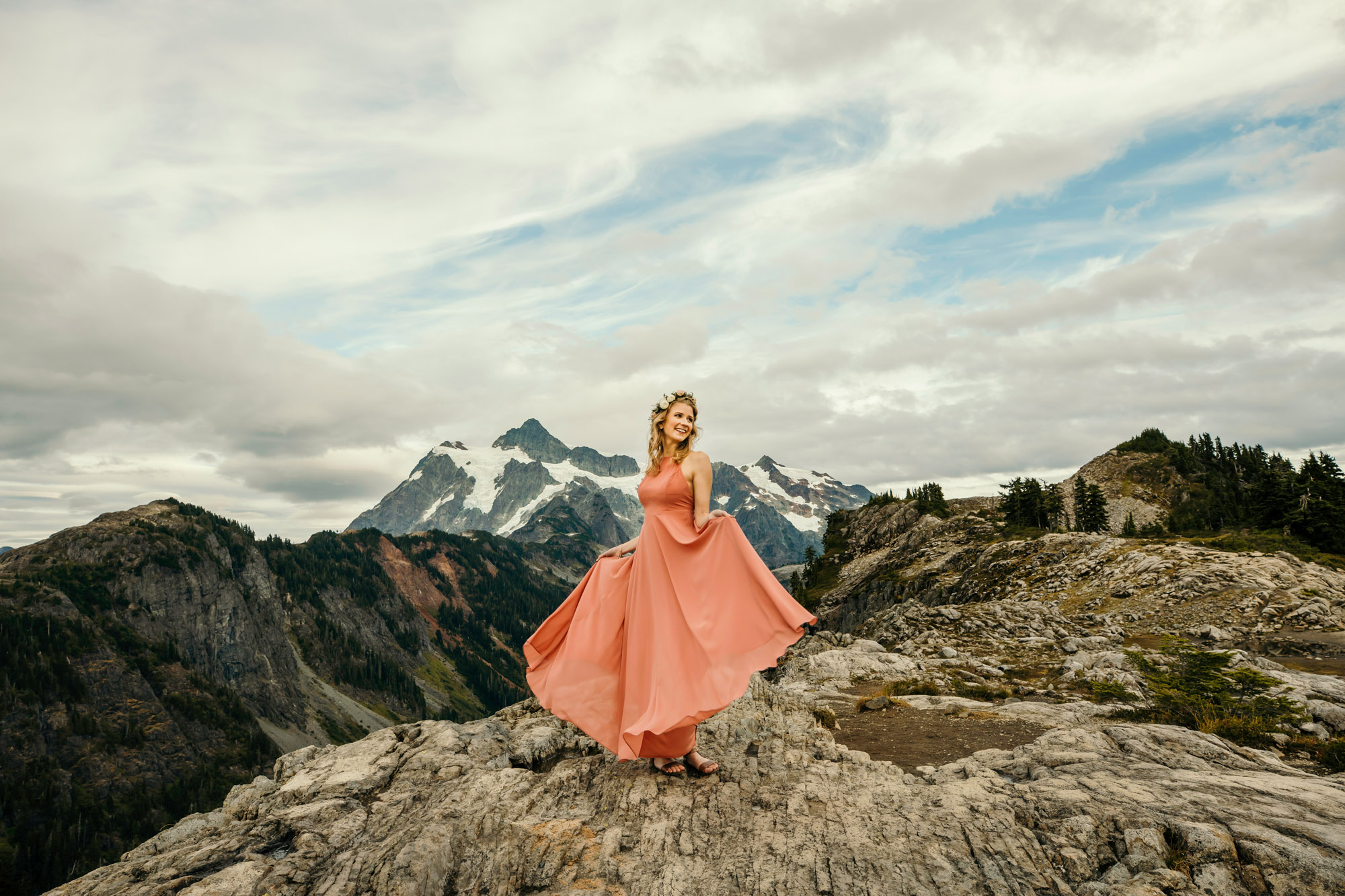 Adventure engagement session in the mountains by Seattle wedding photographer James Thomas Long Photography