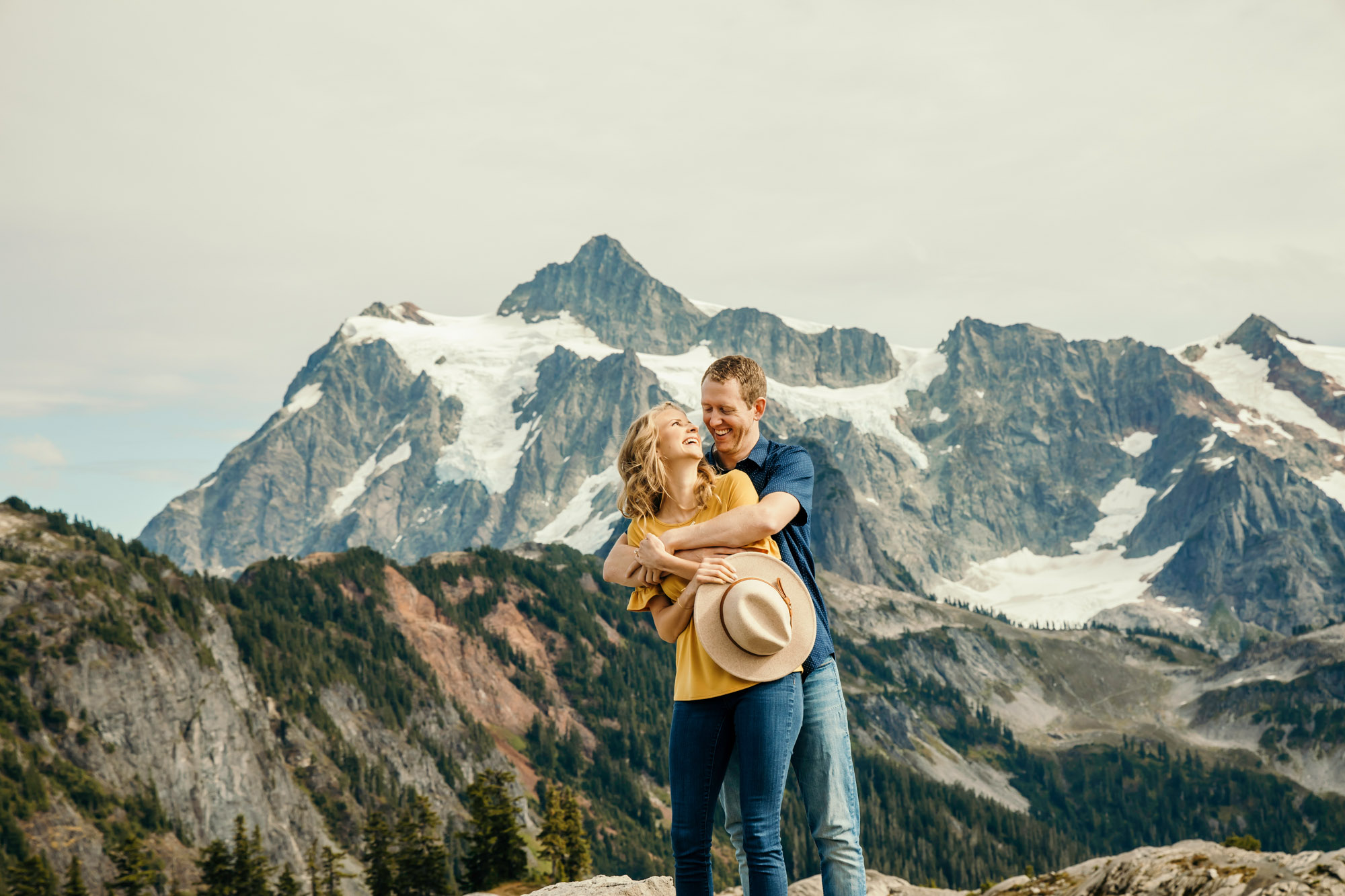 Adventure engagement session in the mountains by Seattle wedding photographer James Thomas Long Photography