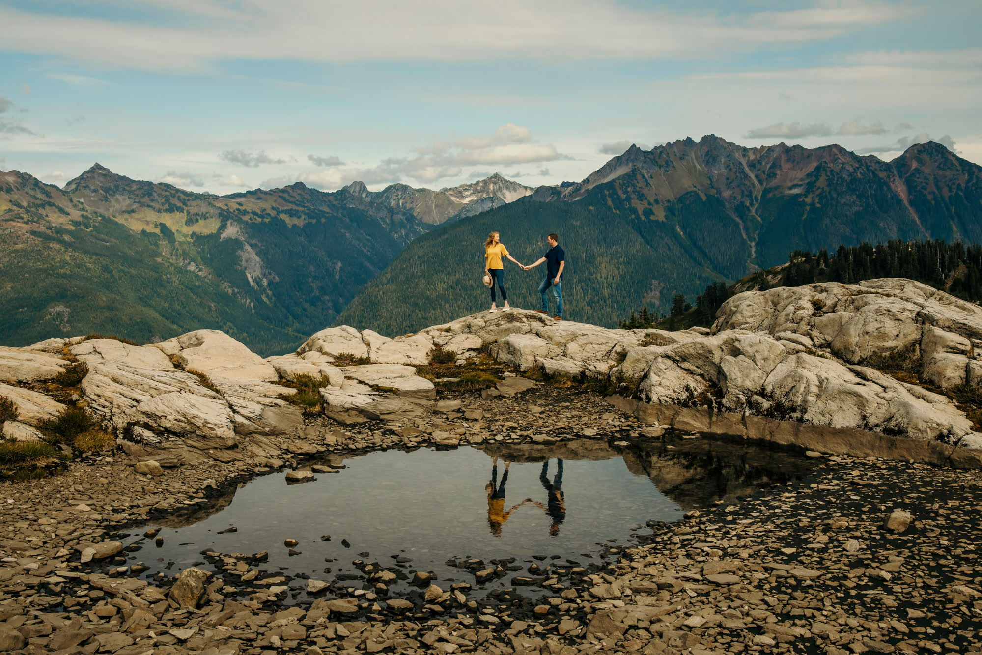 Adventure engagement session in the mountains by Seattle wedding photographer James Thomas Long Photography