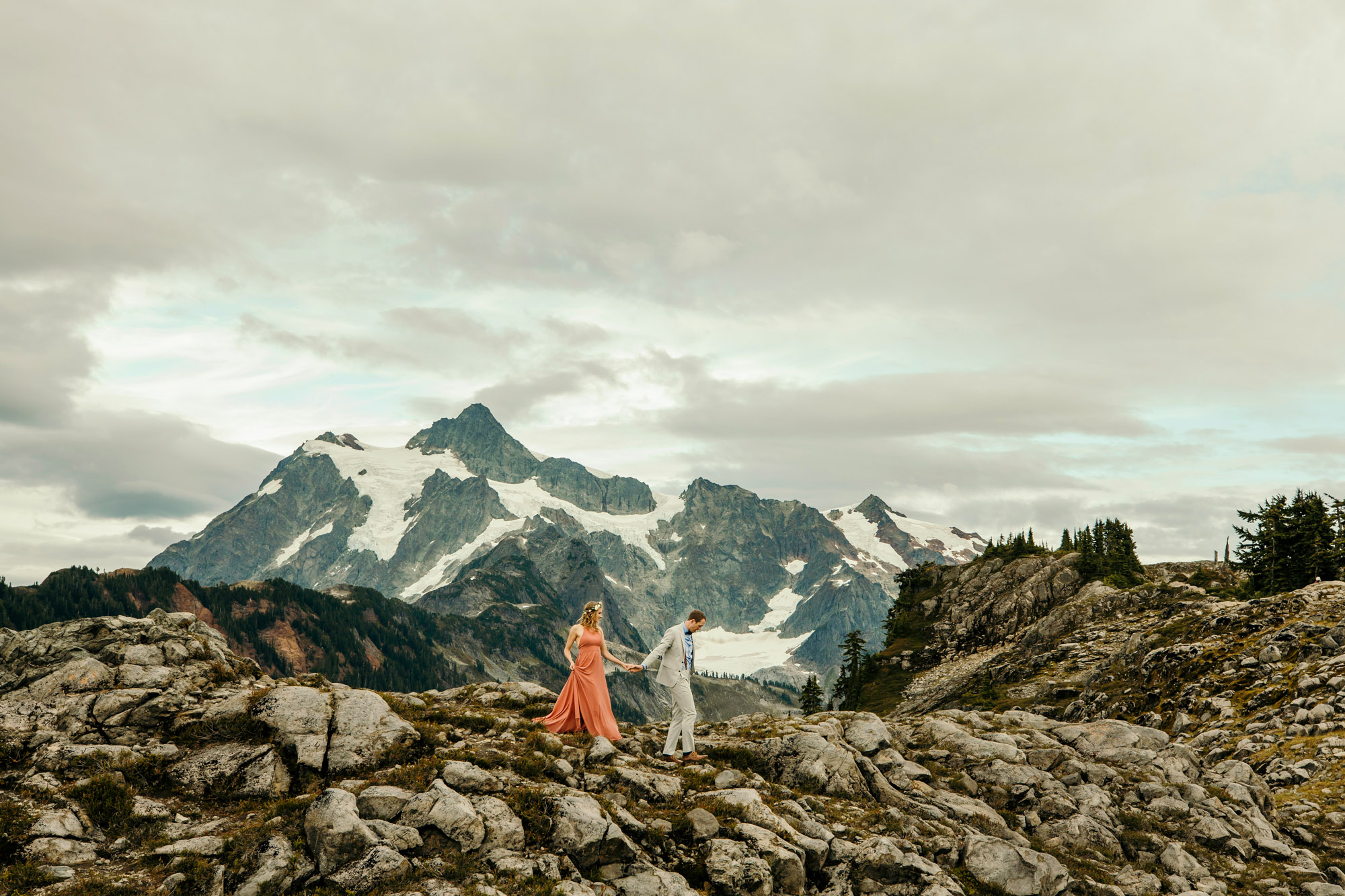 Adventure engagement session in the mountains by Seattle wedding photographer James Thomas Long Photography