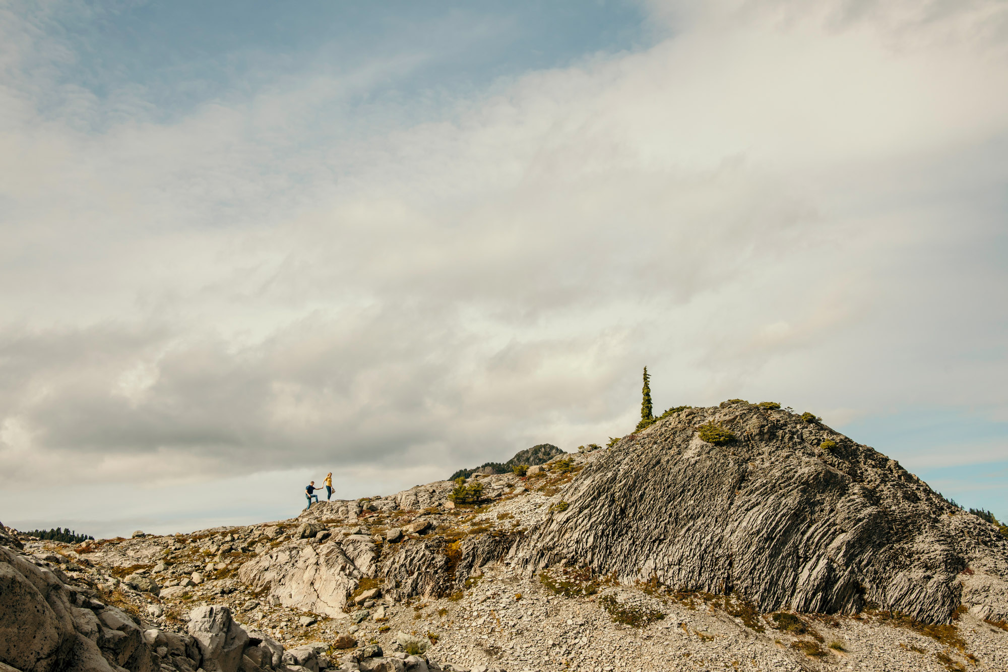 Adventure engagement session in the mountains by Seattle wedding photographer James Thomas Long Photography