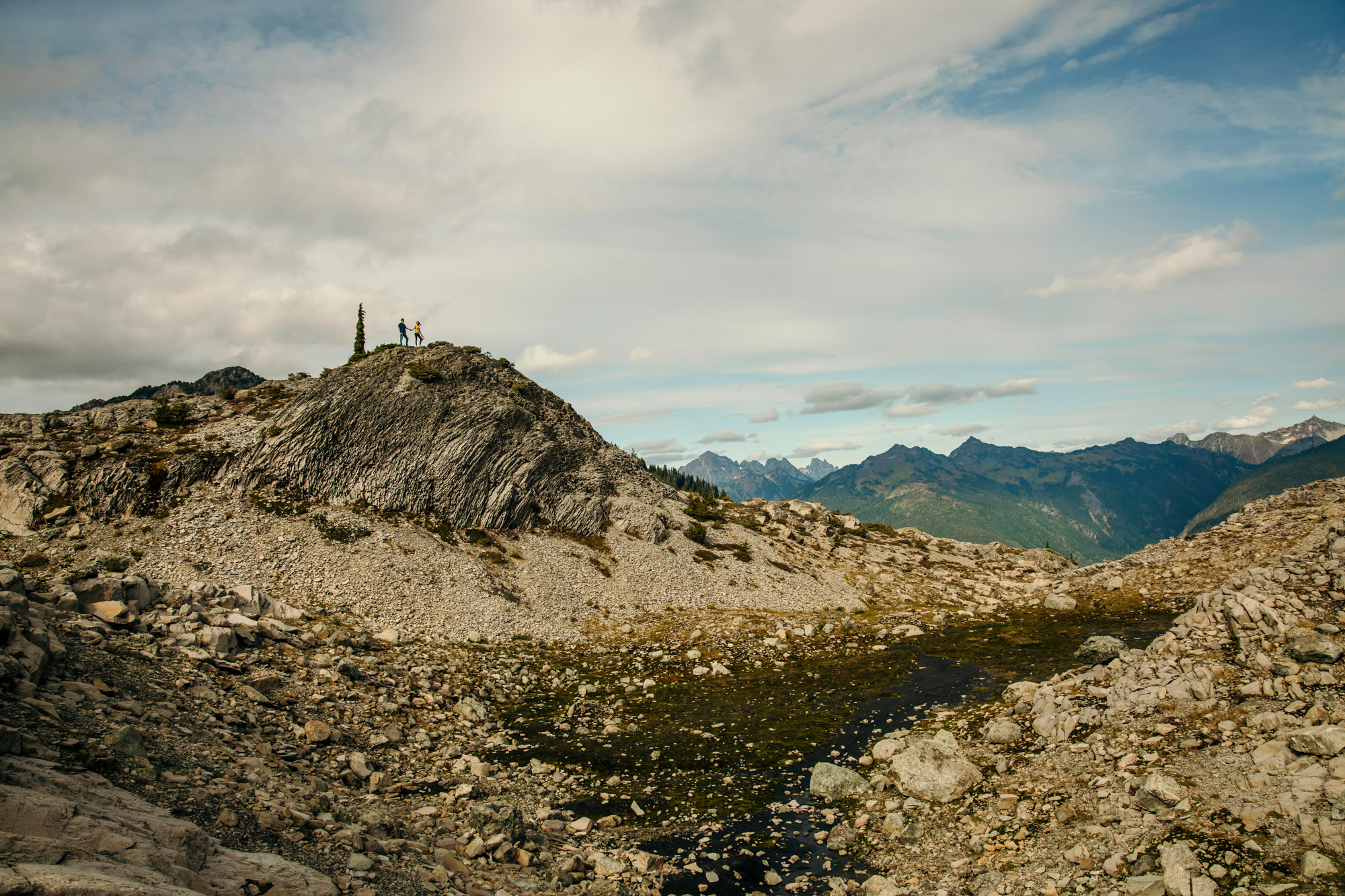 Adventure engagement session in the mountains by Seattle wedding photographer James Thomas Long Photography