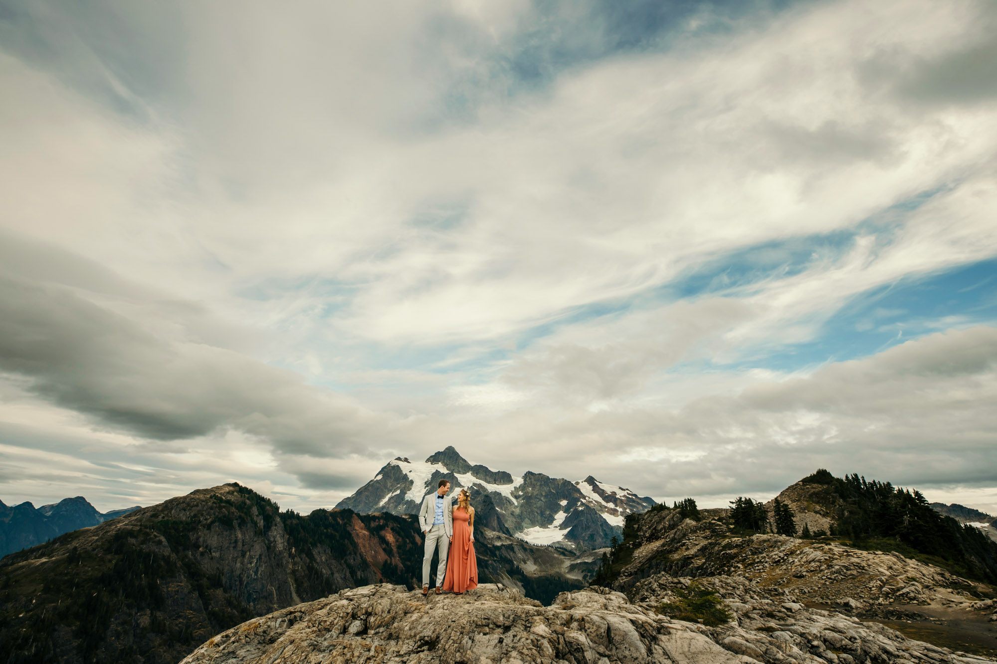 Adventure engagement session in the mountains by Seattle wedding photographer James Thomas Long Photography