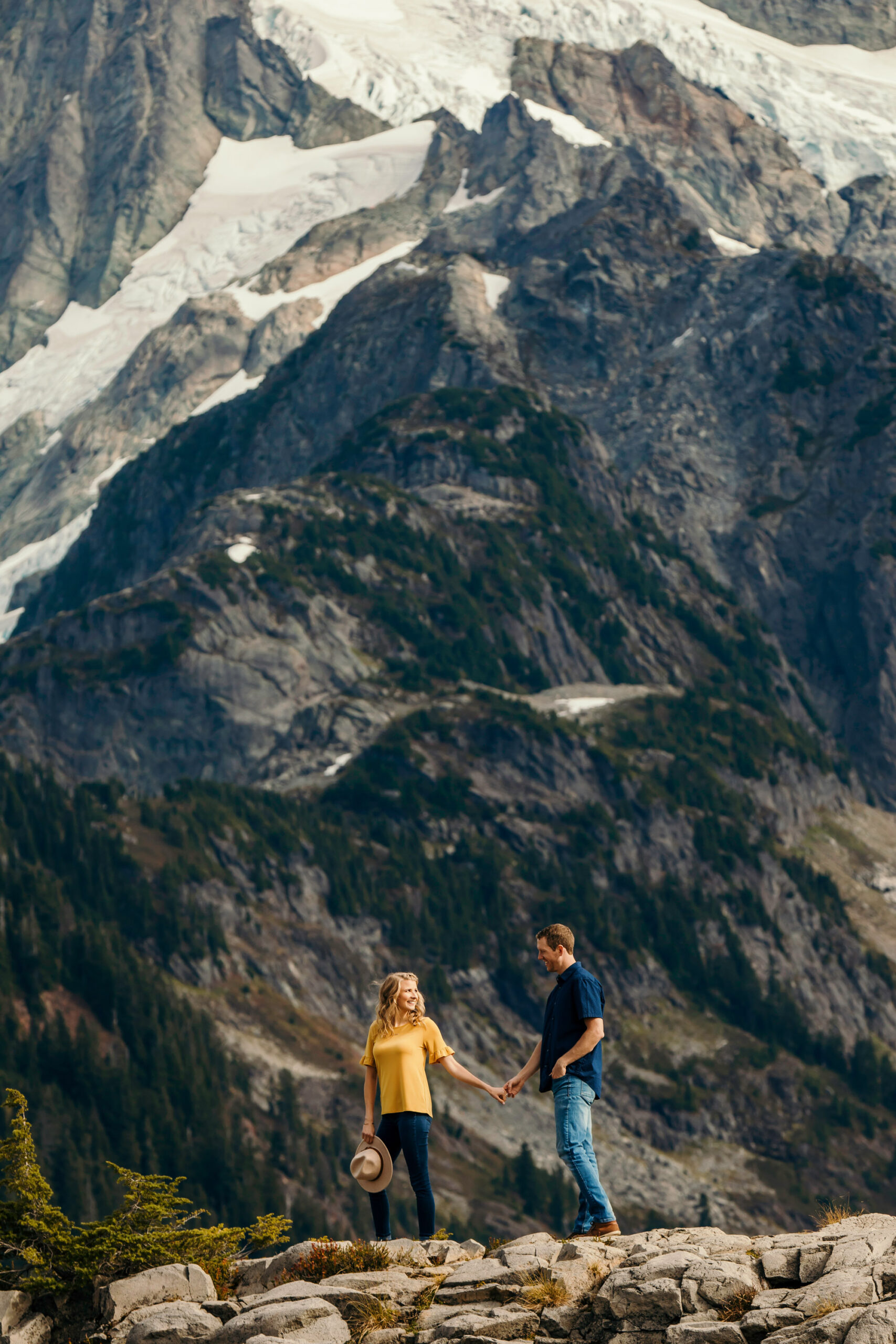 Adventure engagement session in the mountains by Seattle wedding photographer James Thomas Long Photography