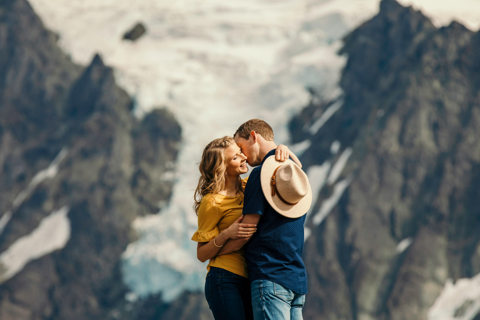 Adventure engagement session in the mountains by Seattle wedding photographer James Thomas Long Photography